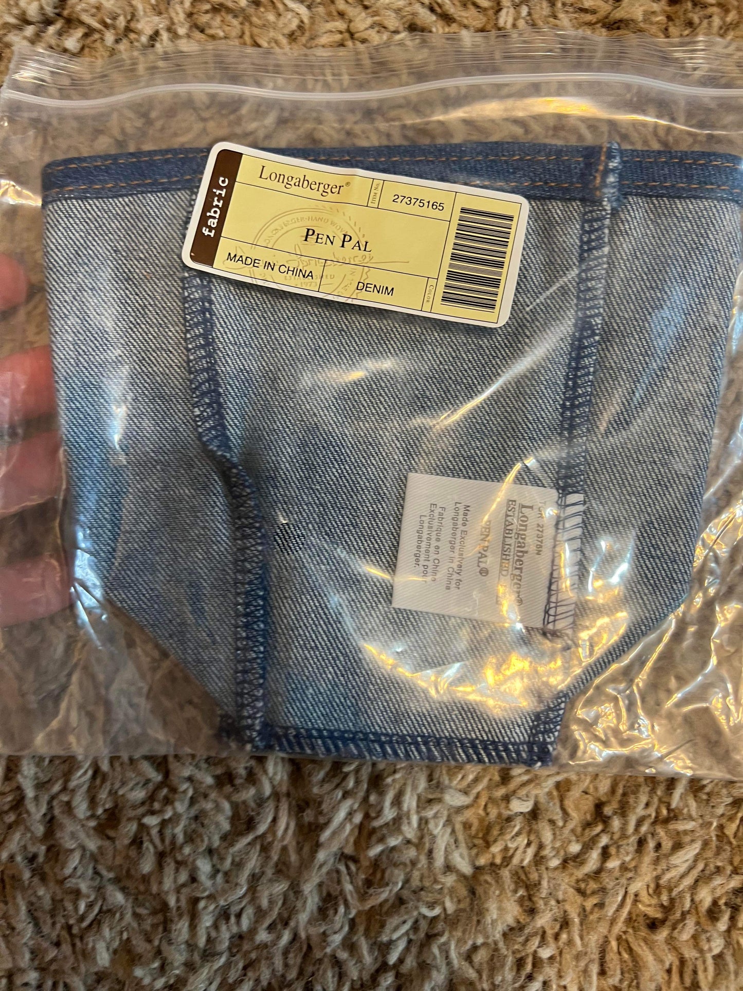 Longaberger Pen Pal Liner in Denim