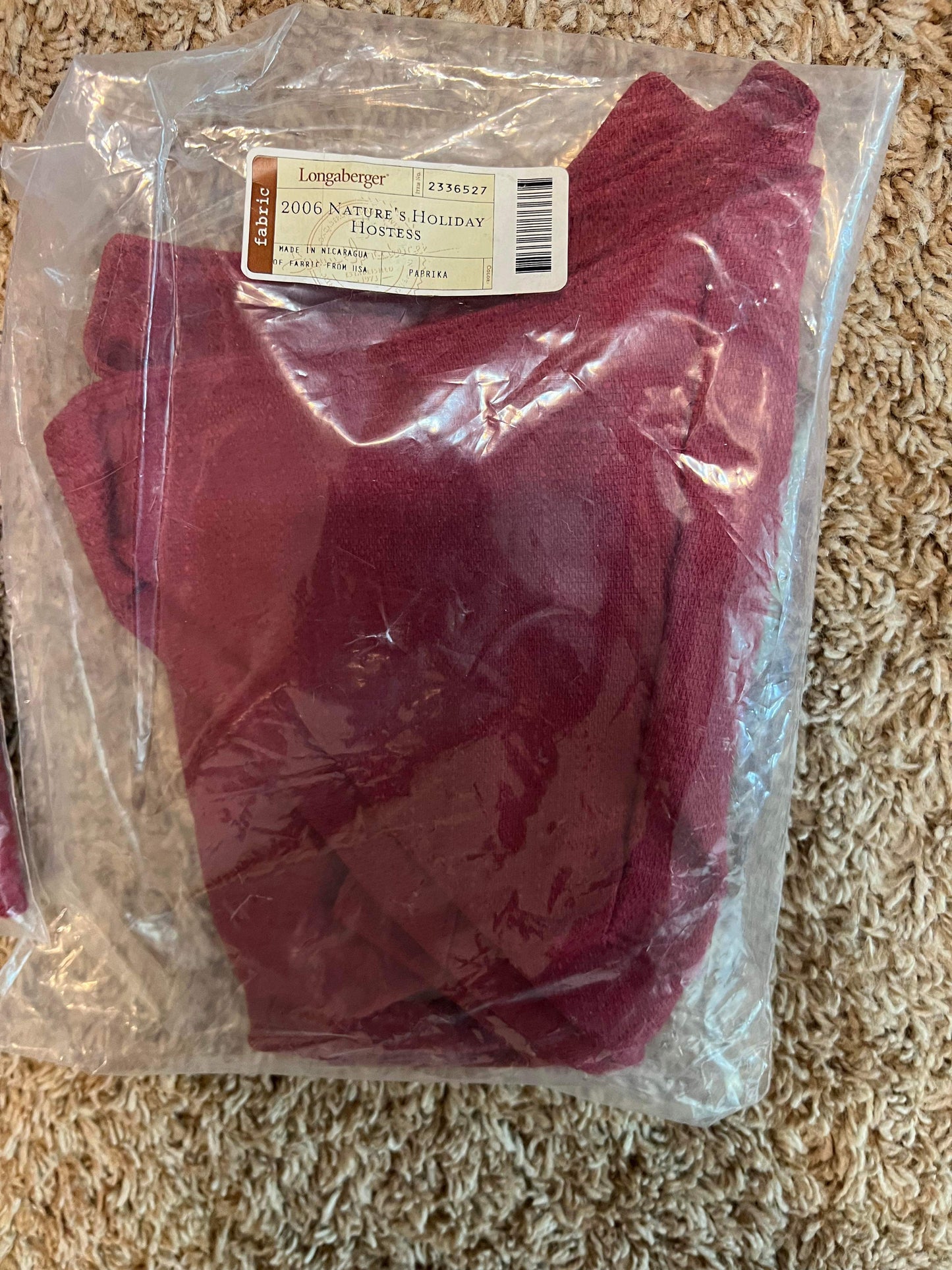 Longaberger 2006 Nature’s Holiday Hostess Liner in Paprika