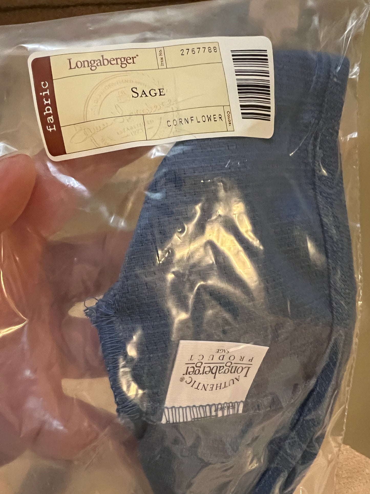 Longaberger sage liner in cornflower