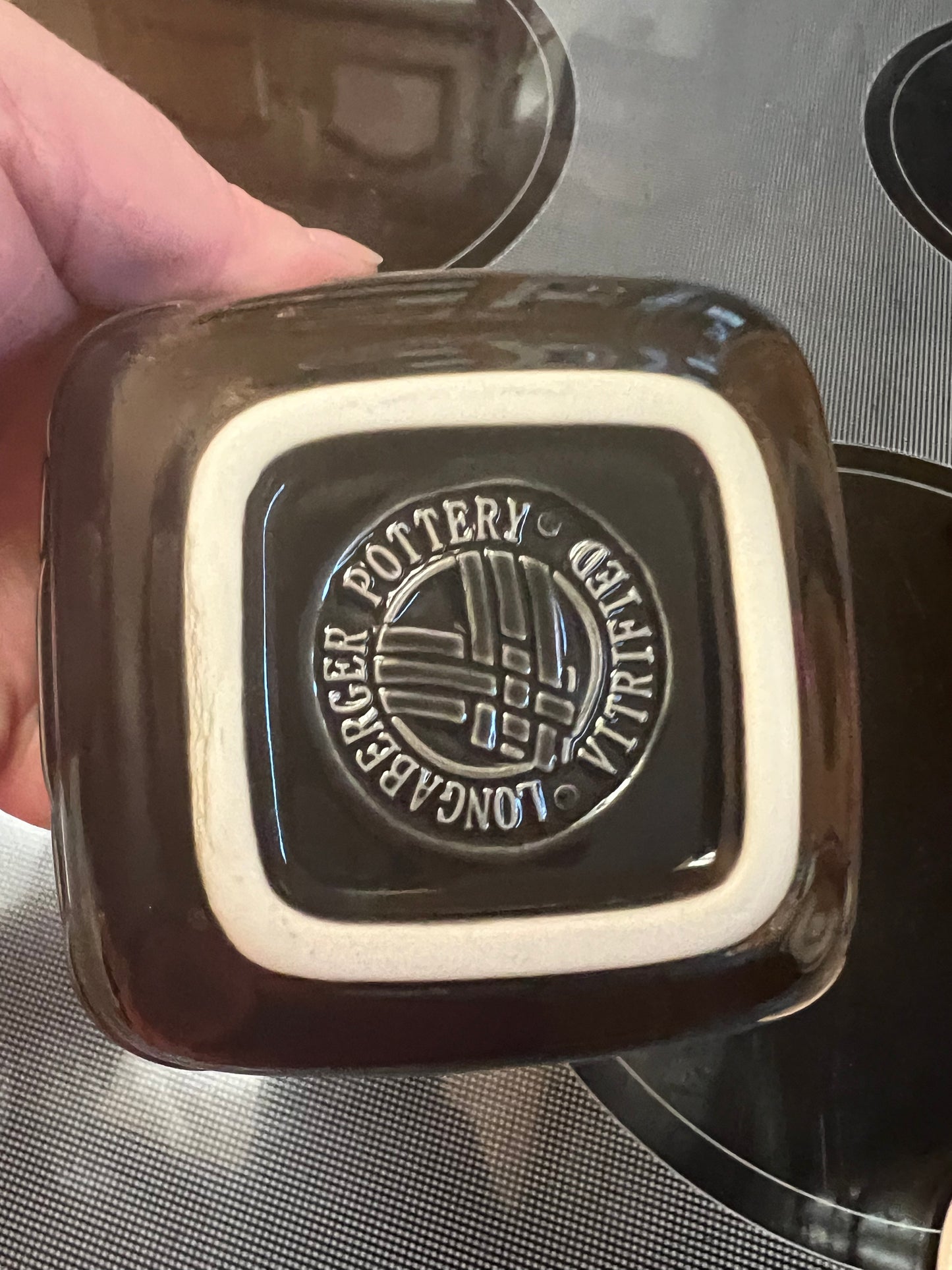Longaberger soft square dessert bowl in ebony