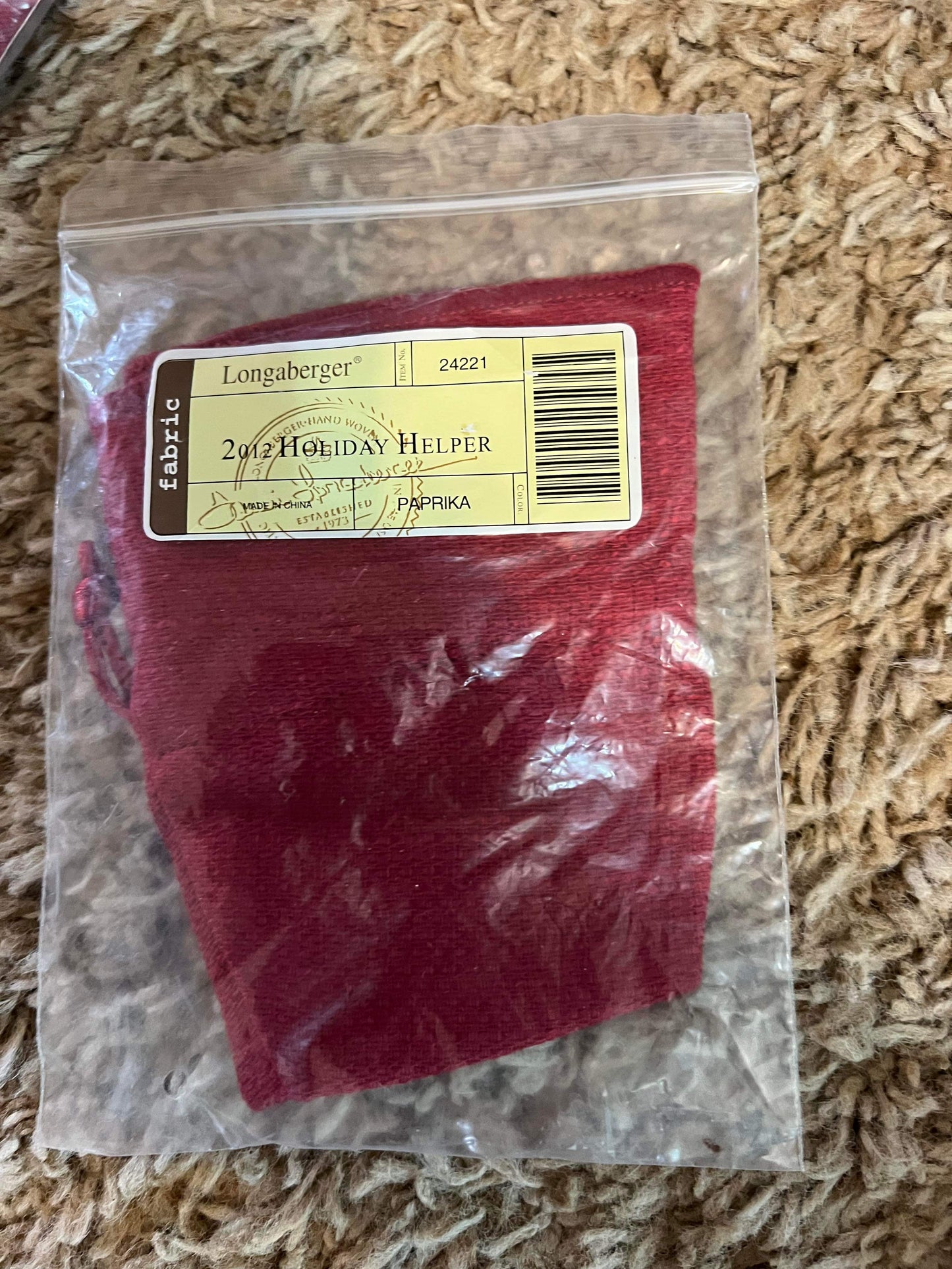 Longaberger 2012 Holiday Helper Liner in Paprika