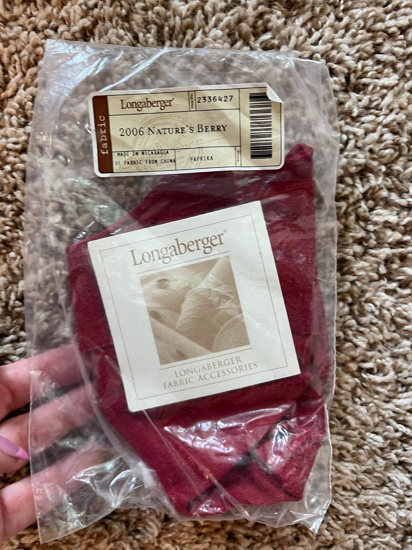 Longaberger 2006 Nature’s Berry Liner in Paprika