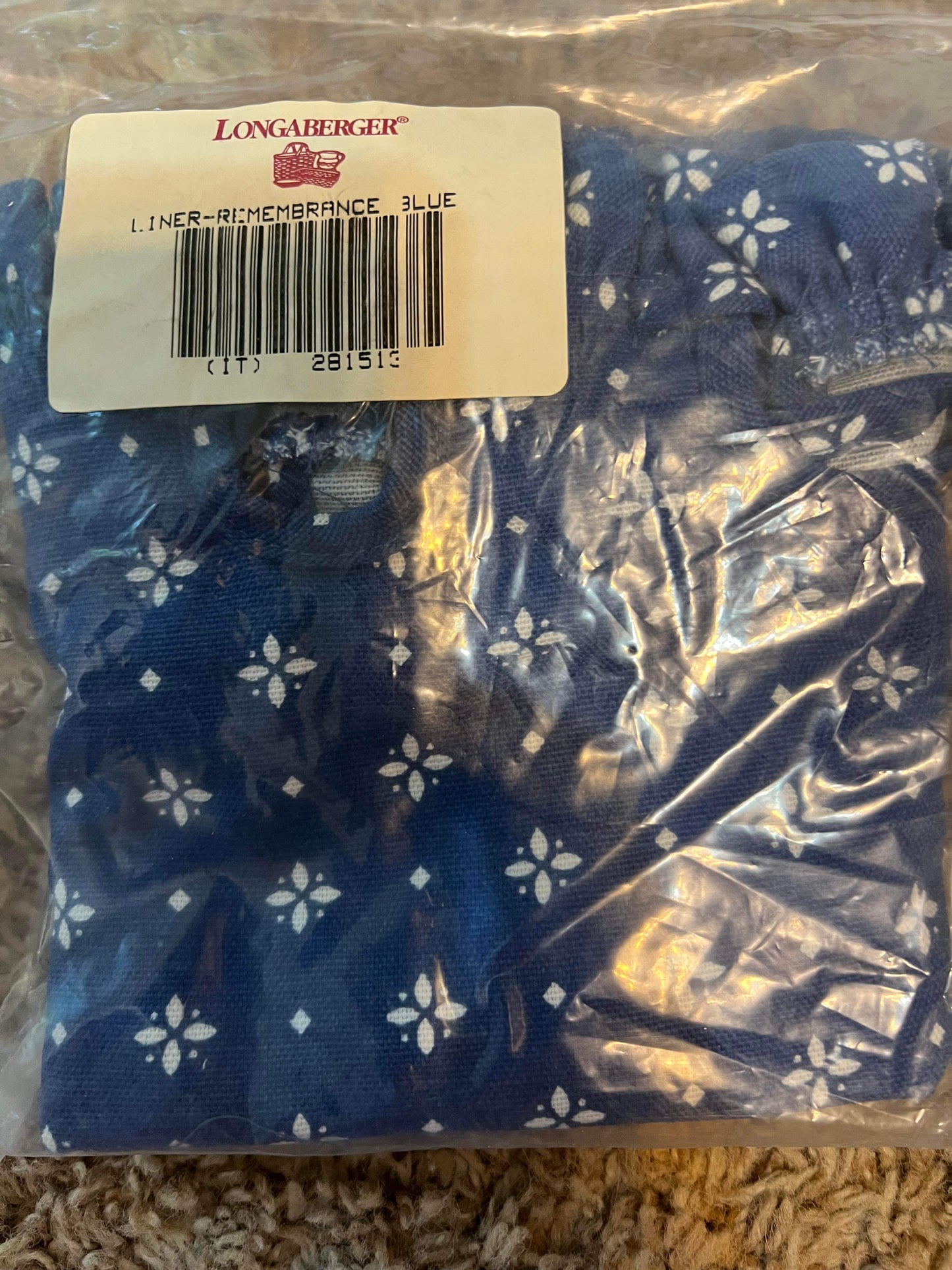 Longaberger Remembrance Liner in Classic Blue