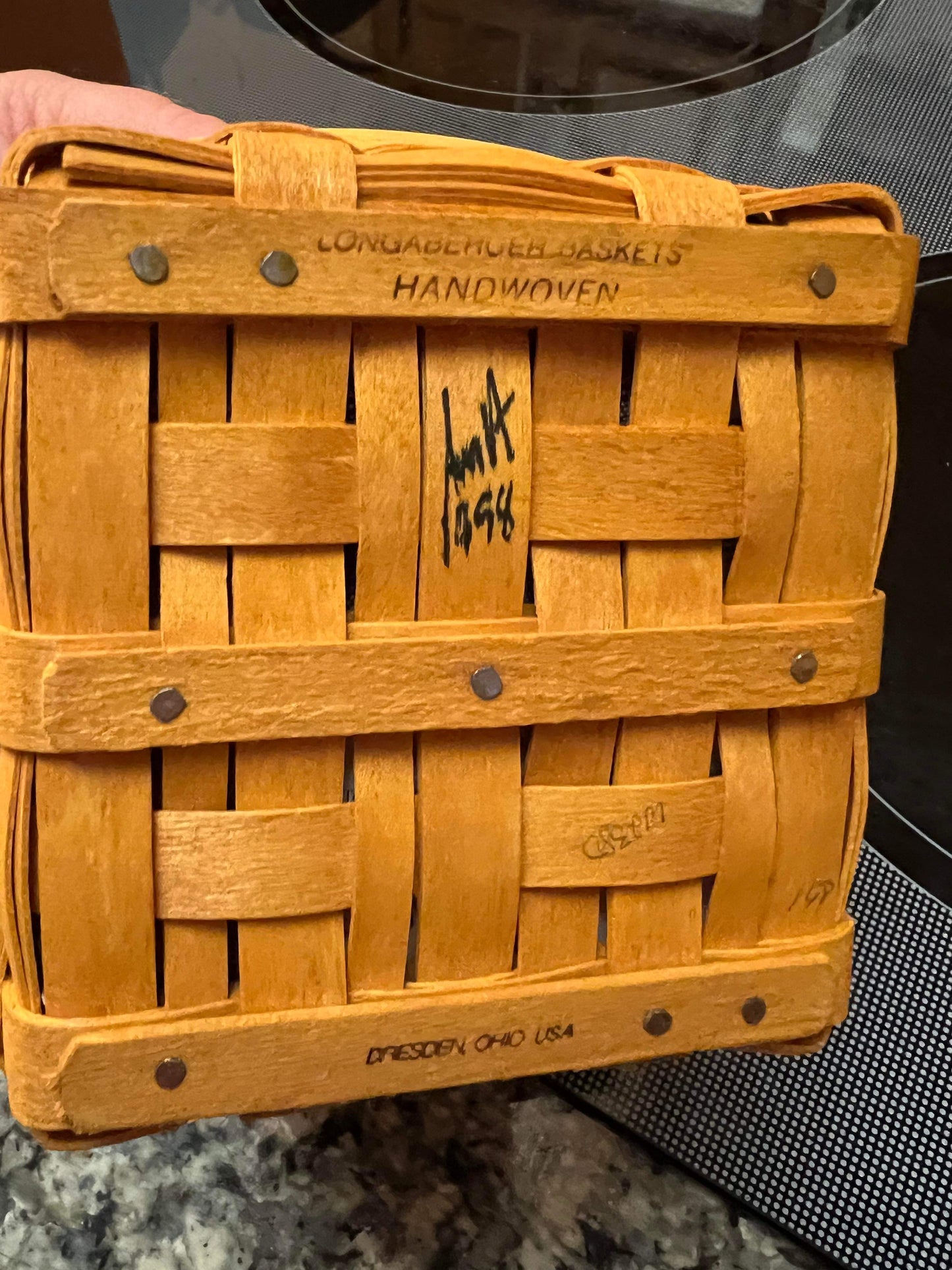 Longaberger Mini Two Pie Basket with Liner, Protector, and Riser