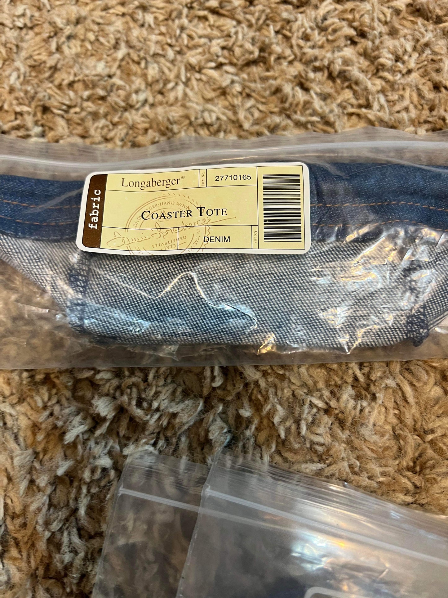 Longaberger Coaster Tote Liner in Denim