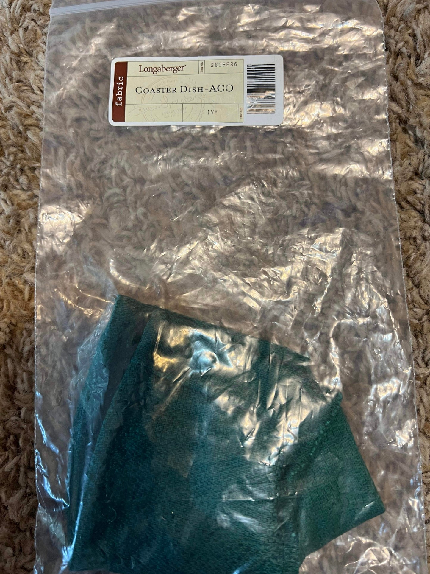 Longaberger Coaster Dish - American Craft Original Liner in Ivy