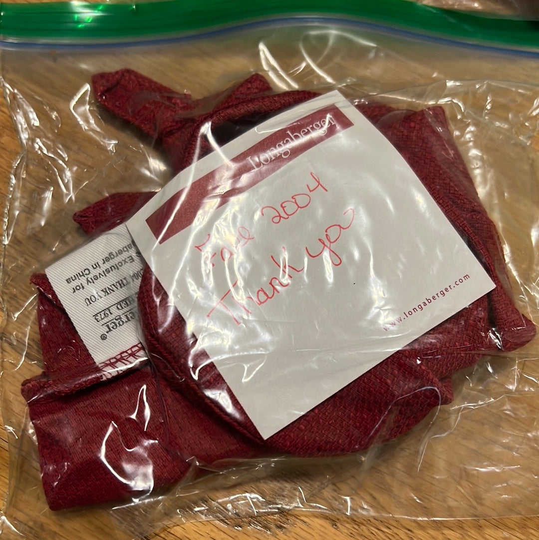 Longaberger 2004 fall Thank you liner in paprika