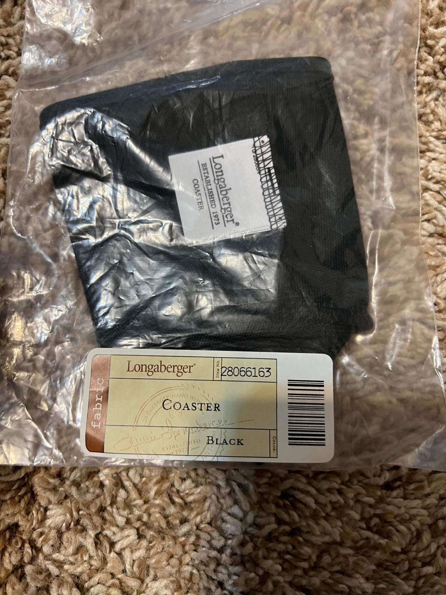 Longaberger Coaster Liner in Black