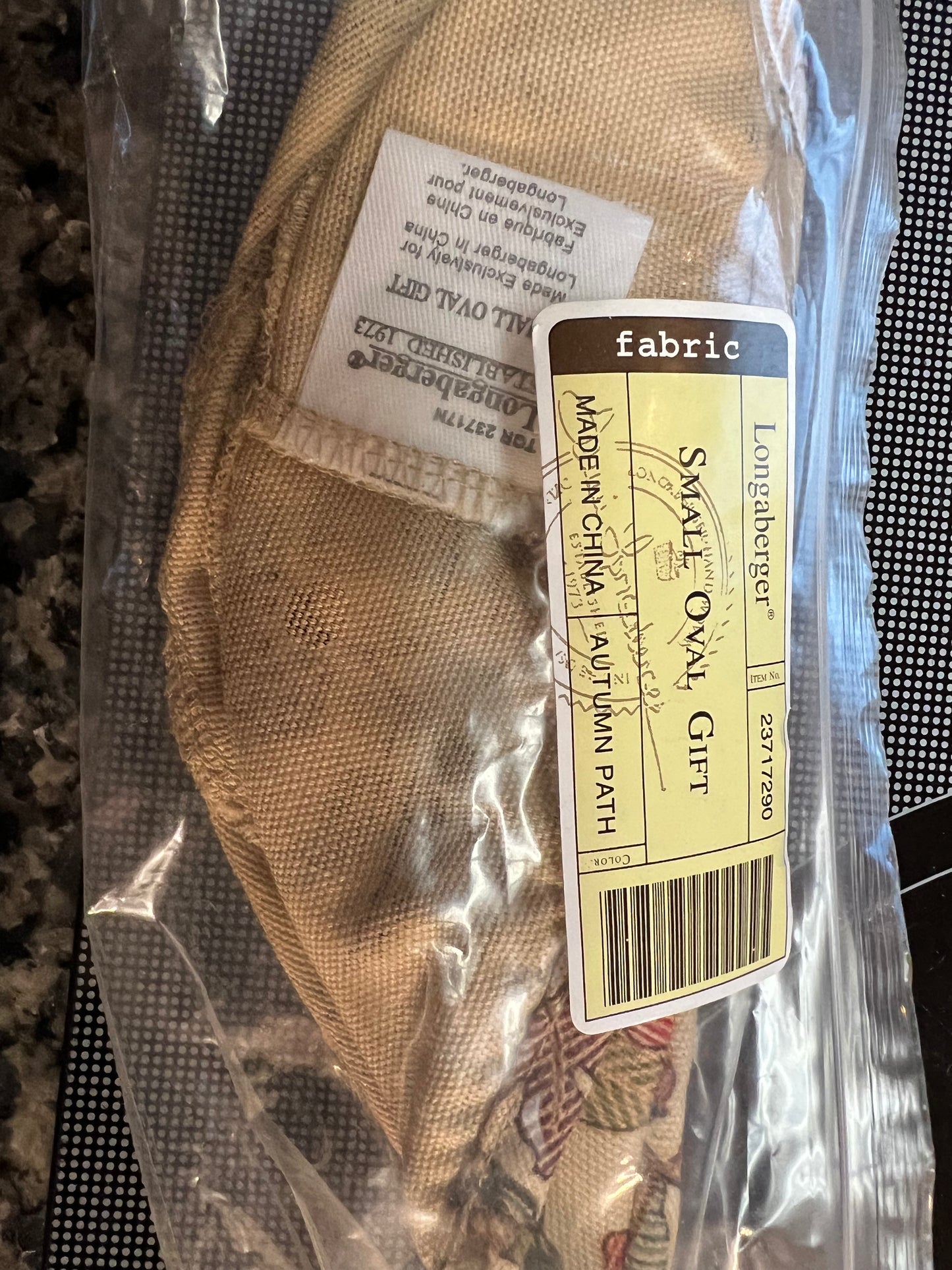 Longaberger Small oval gift liner in autumn path