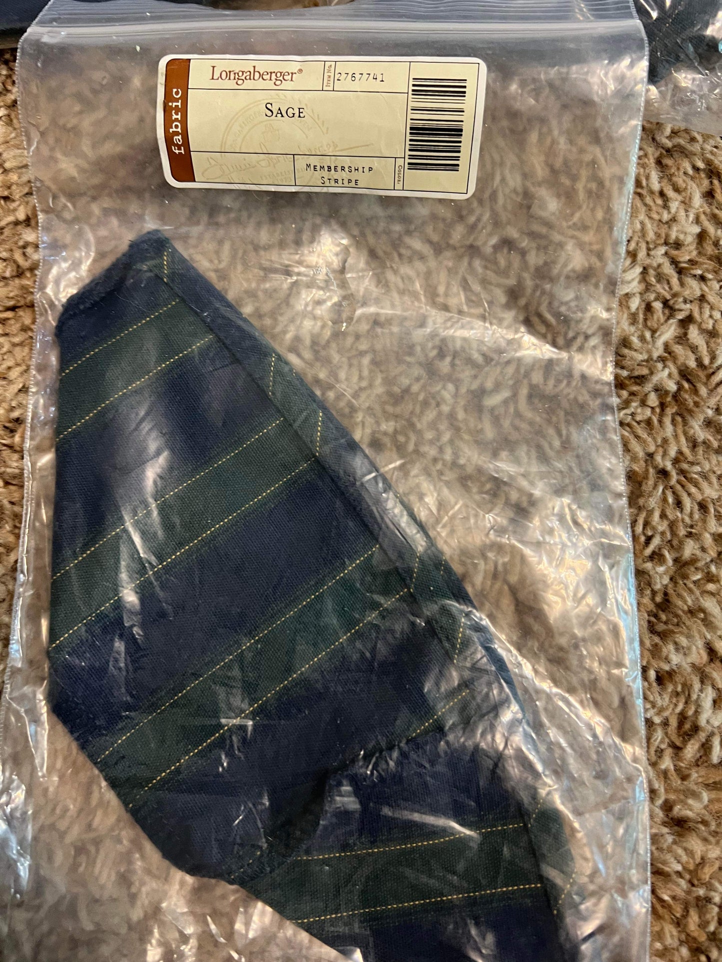 Longaberger Sage Liner in Membership Stripe