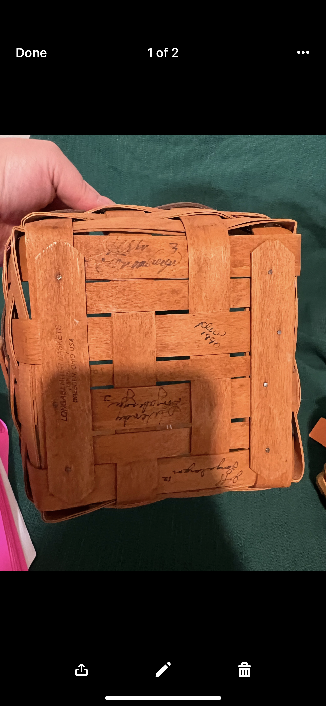 Longaberger Bayberry signed basket