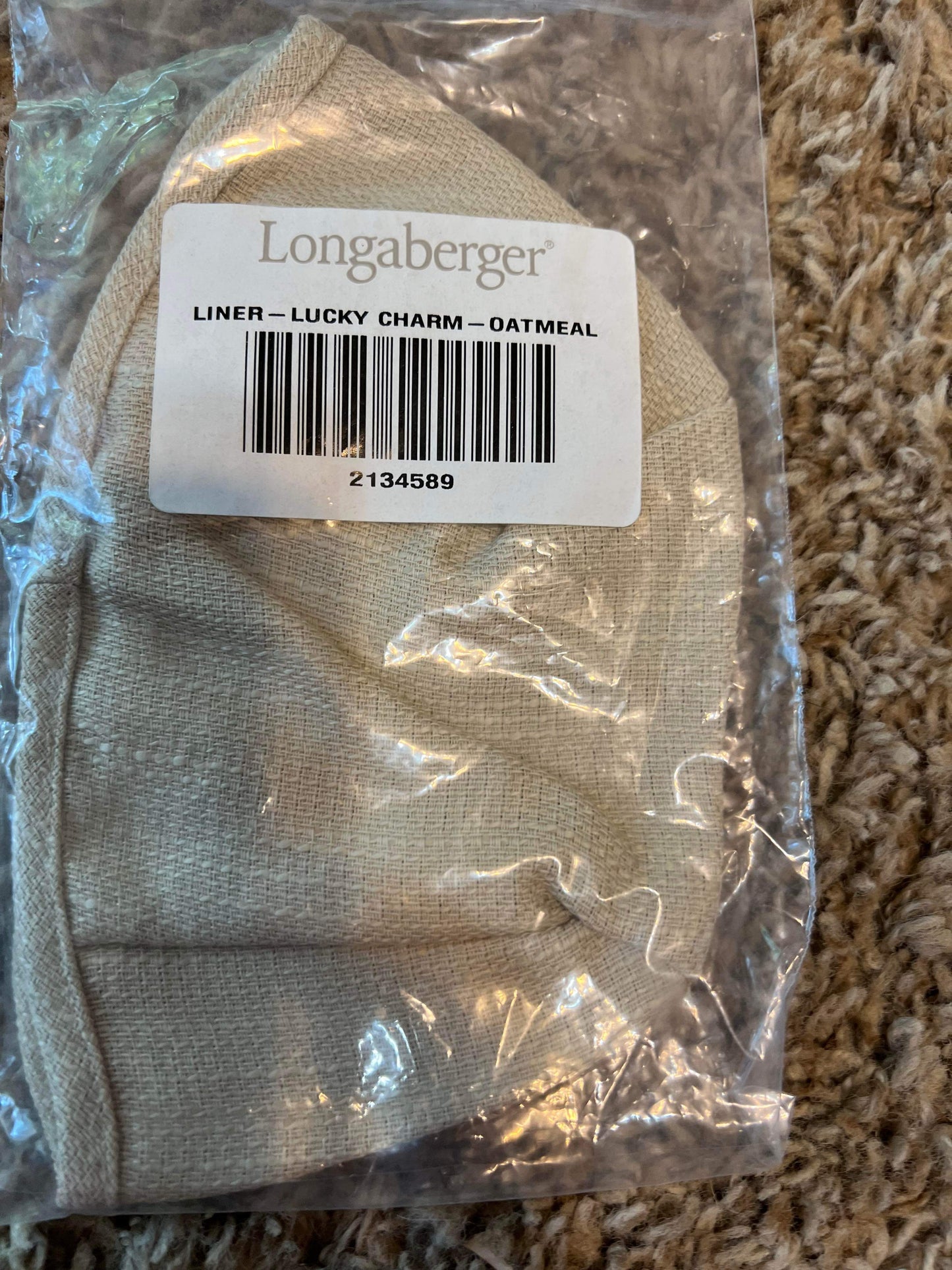 Longaberger Lucky Charm Liner in Oatmeal