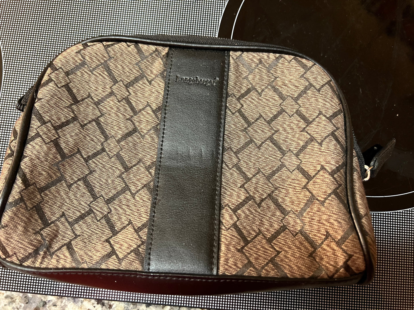 Longaberger signature medium zippered cosmetic bag