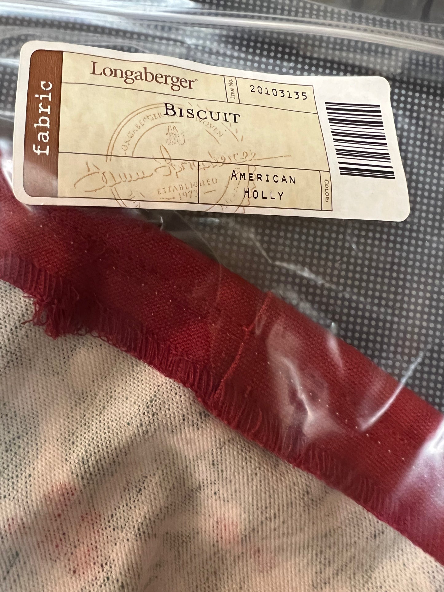 Longaberger Biscuit Liner in American Holly