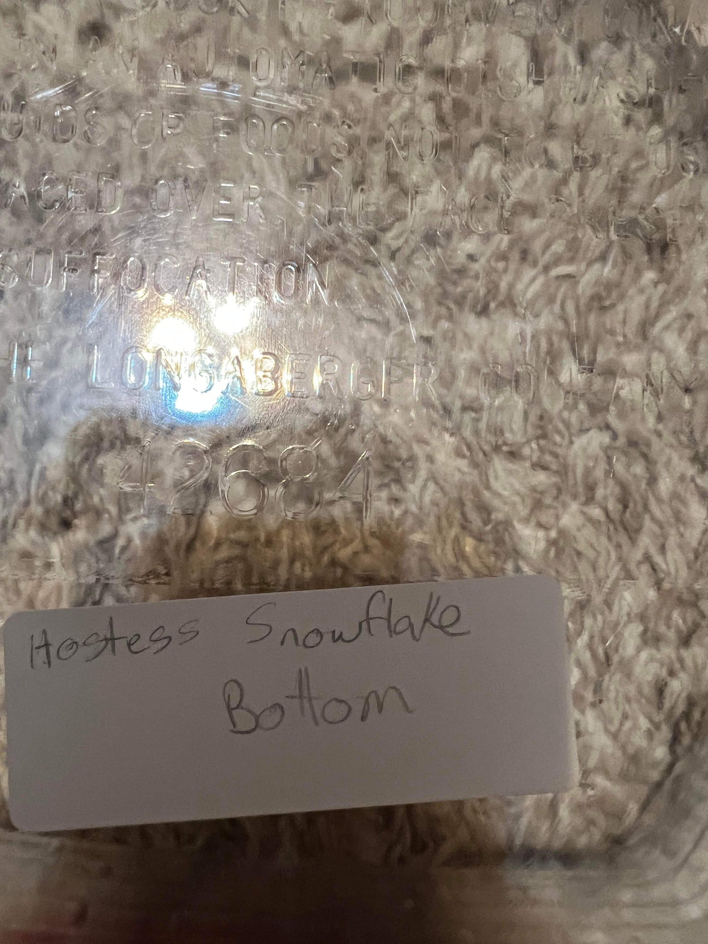 Longaberger Hostess Snowflake Bottom Protector