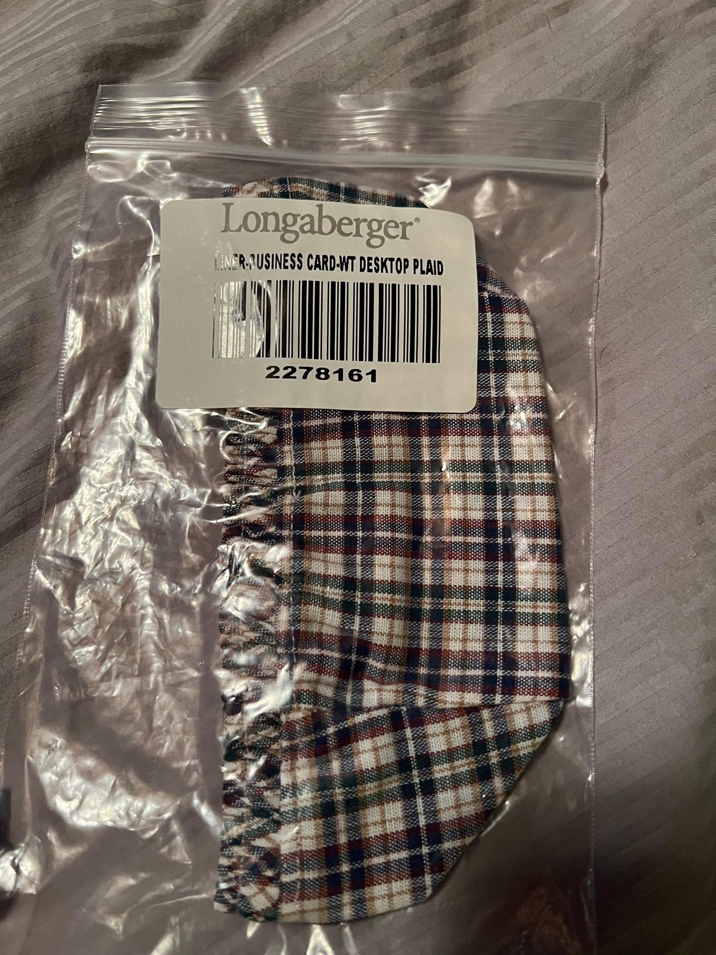 Longaberger Business Card Liner in Woven Tradition Desktop Plaid
