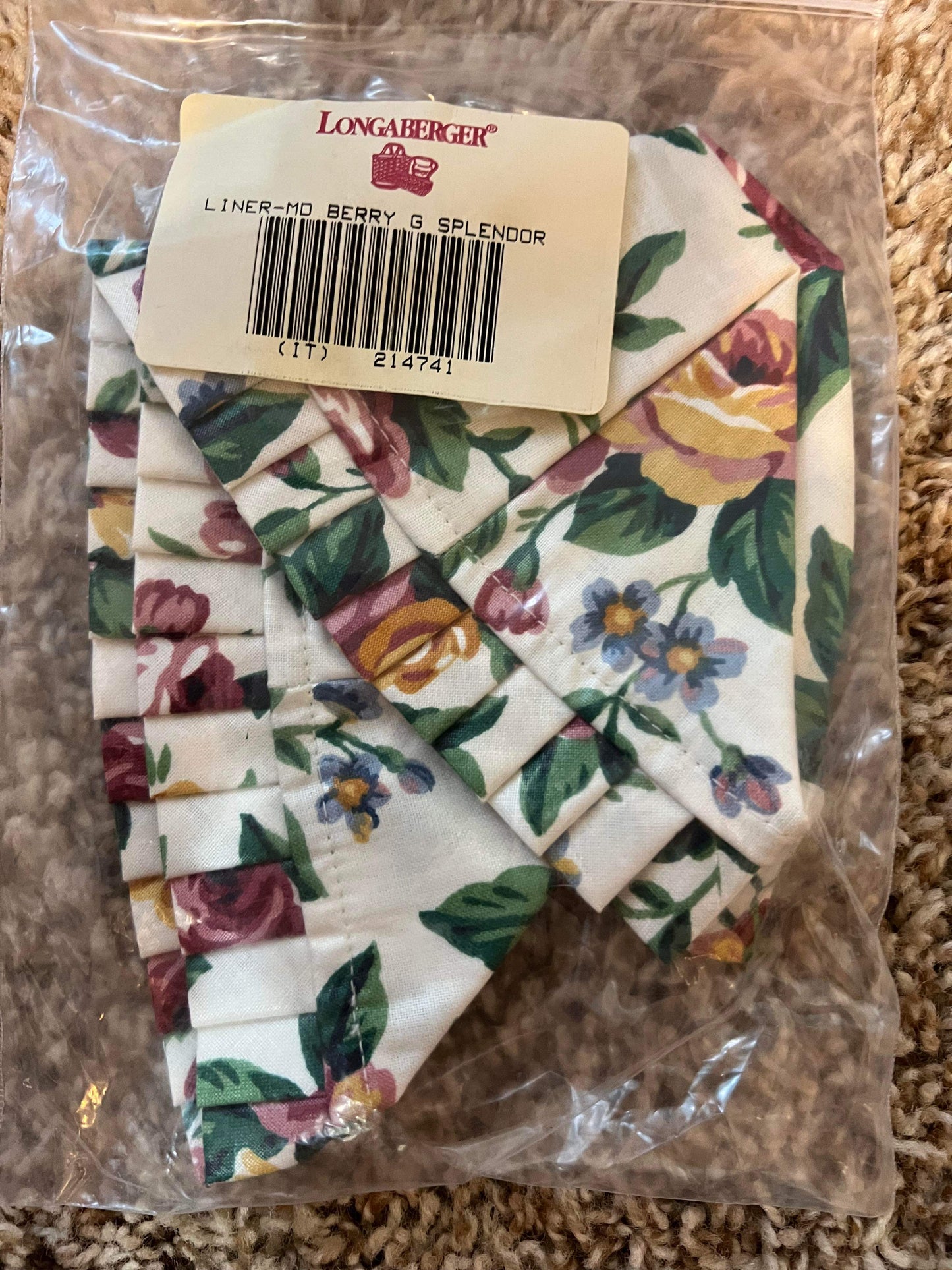 Longaberger Medium Berry Liner in Garden Splendor