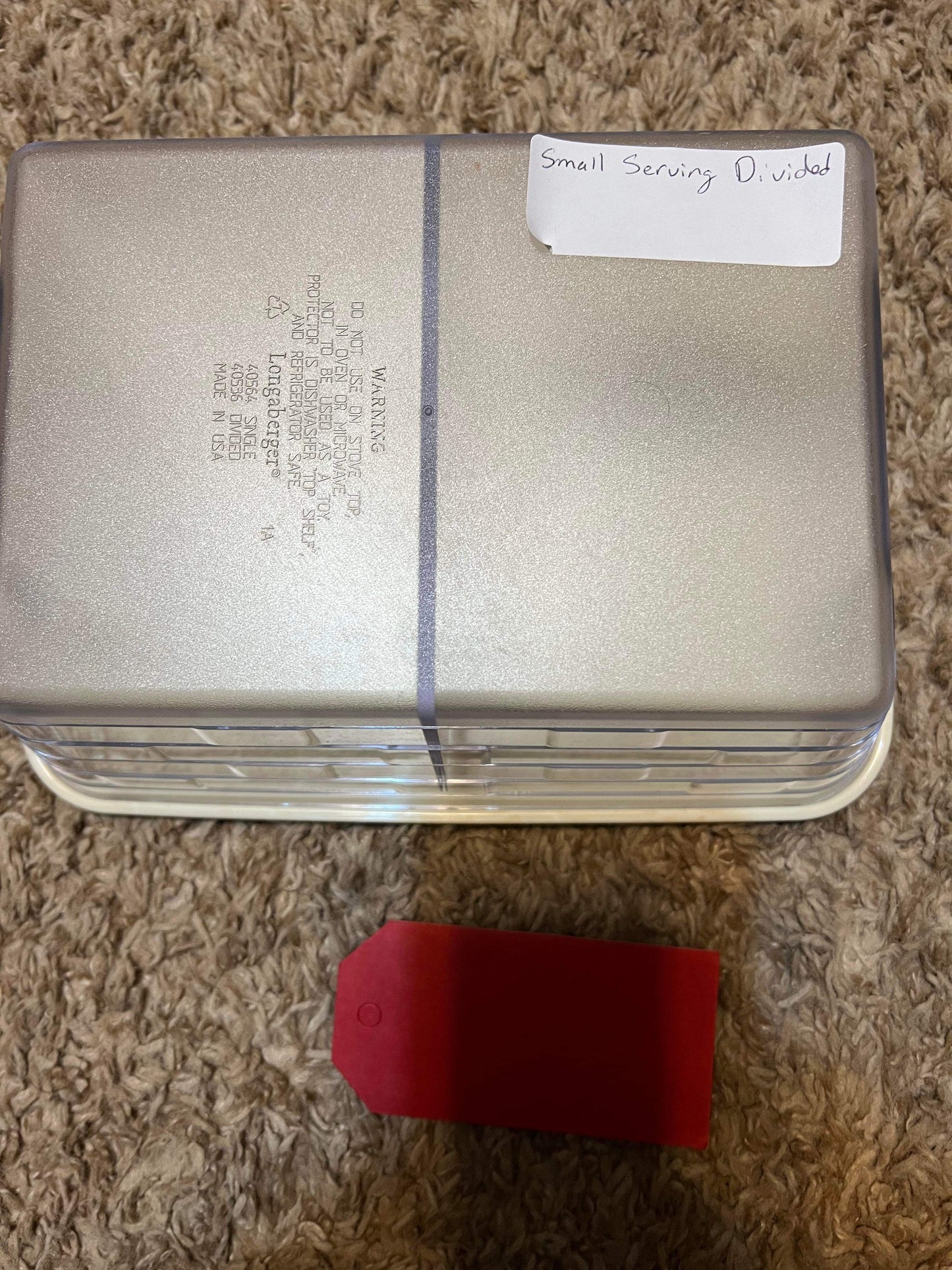 Longaberger Small Serving Divided Hard Protector with Lid