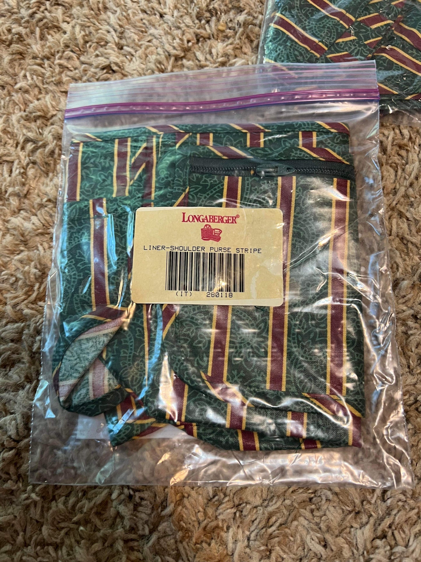 Longaberger Shoulder Purse Liner in Imperial Stripe