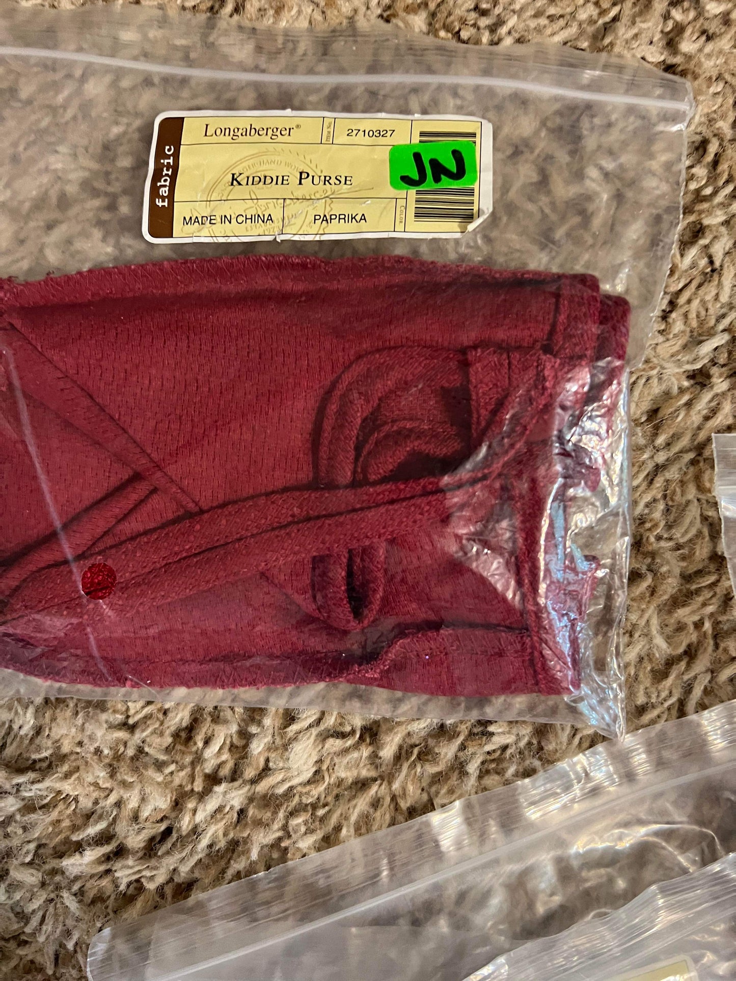 Longaberger Kiddie Purse Liner in Paprika