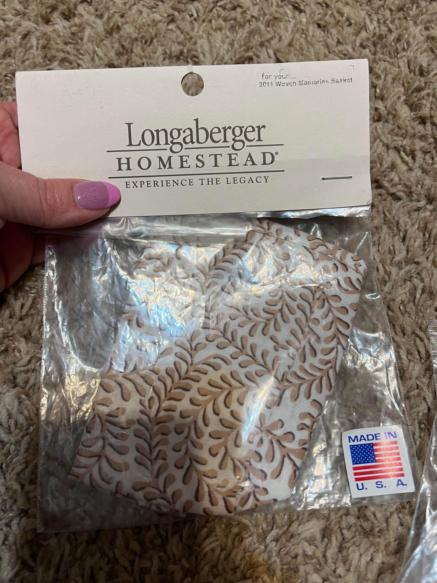 Longaberger 2011 Woven Memories Basket Liner