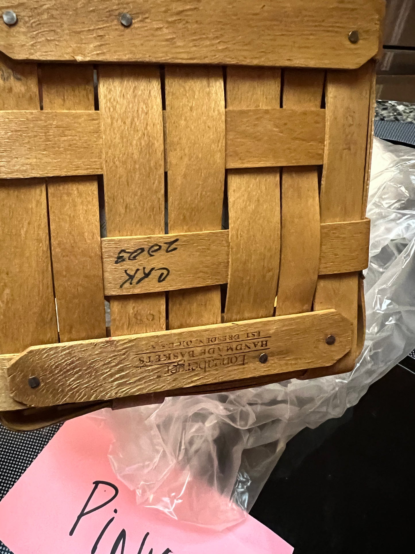 Longaberger tarragon basket warm brown