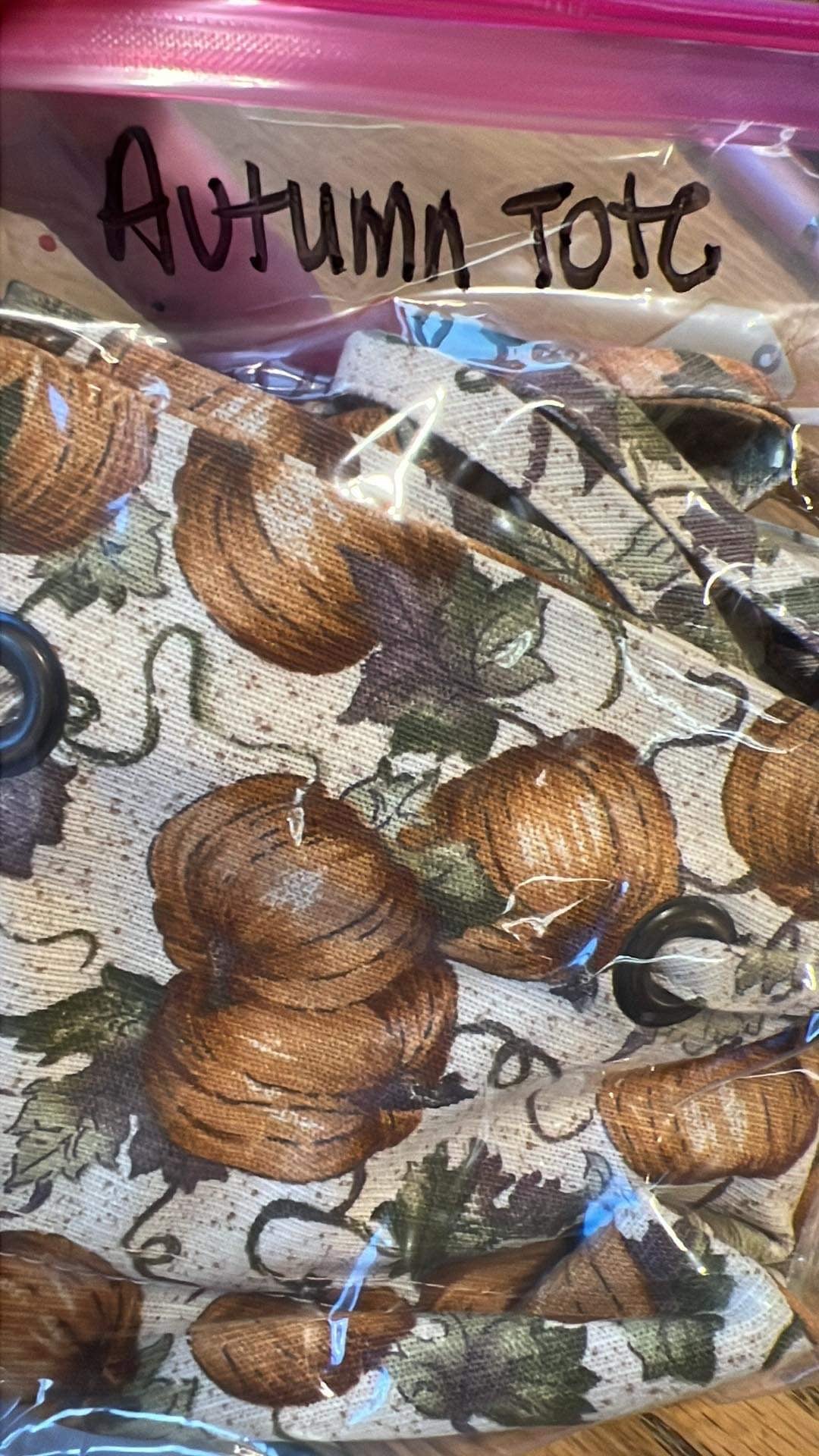 Longaberger Autumn Tote Liner in Pumpkin Patch