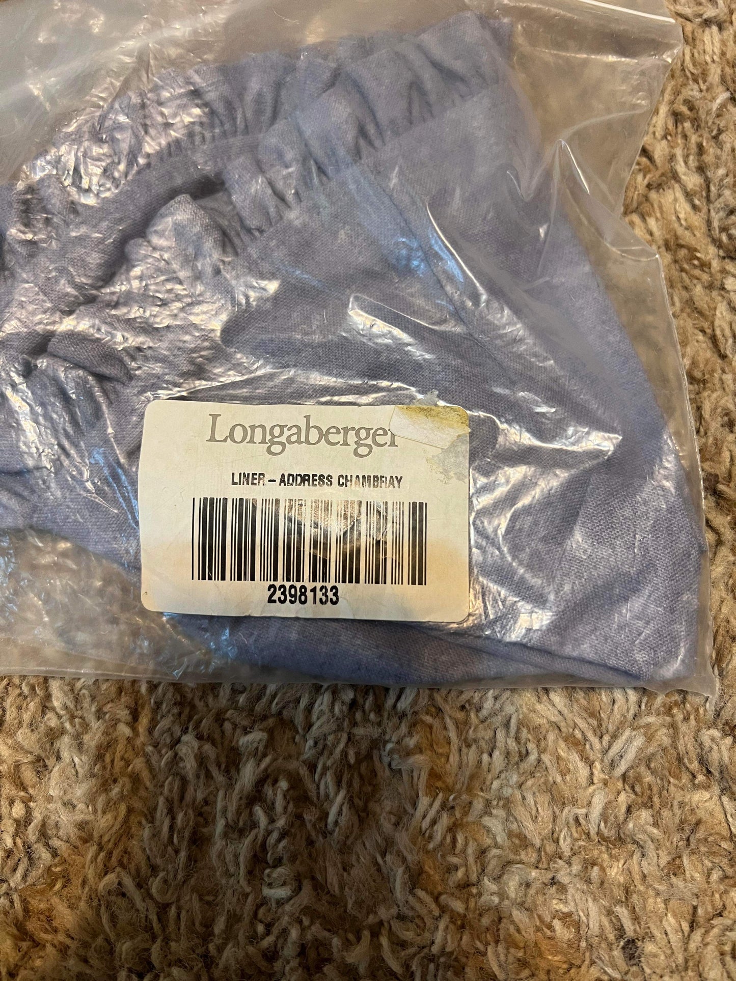 Longaberger Address Liner in Chambray