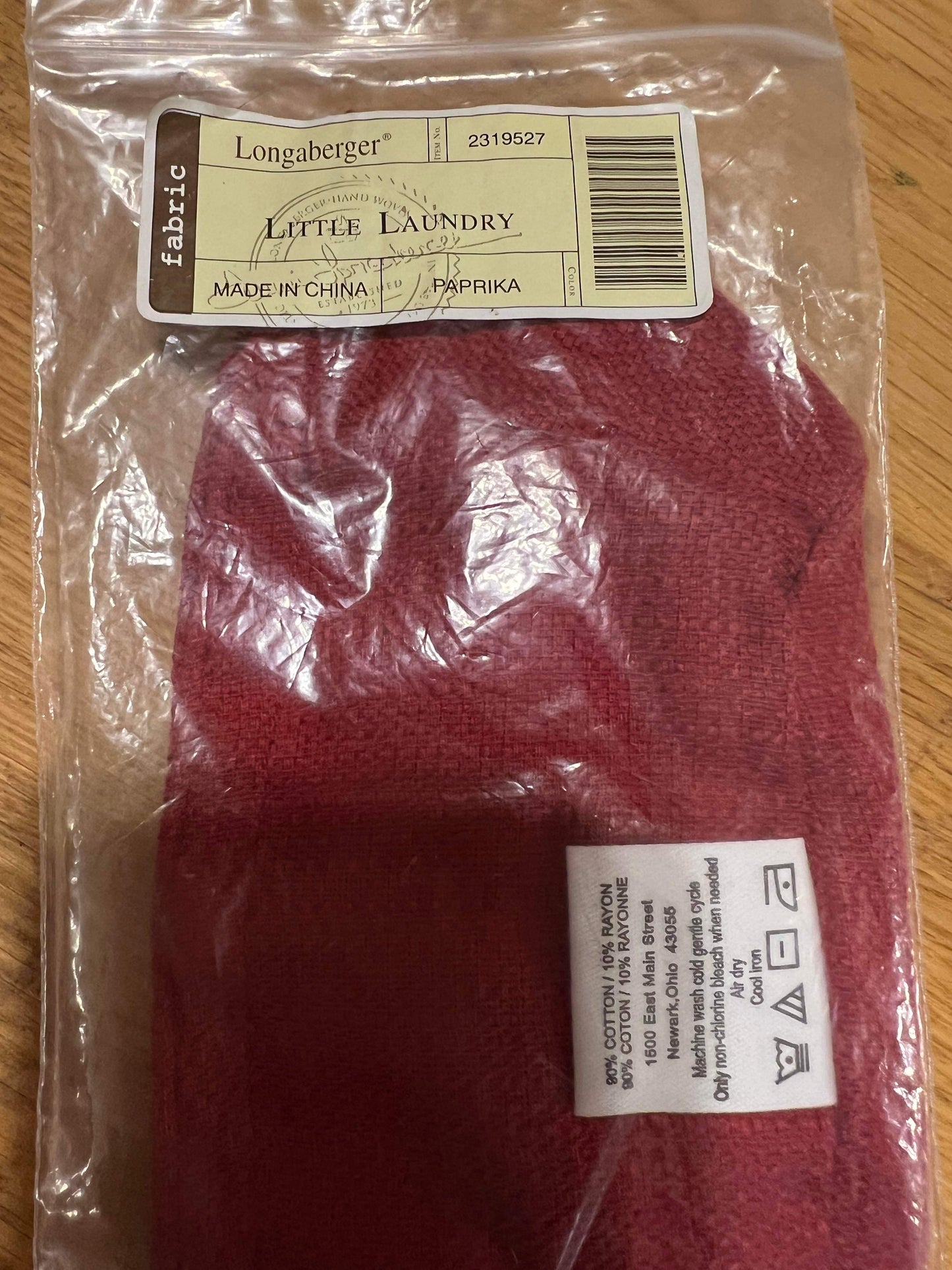 Longaberger Little Laundry Liner in Paprika