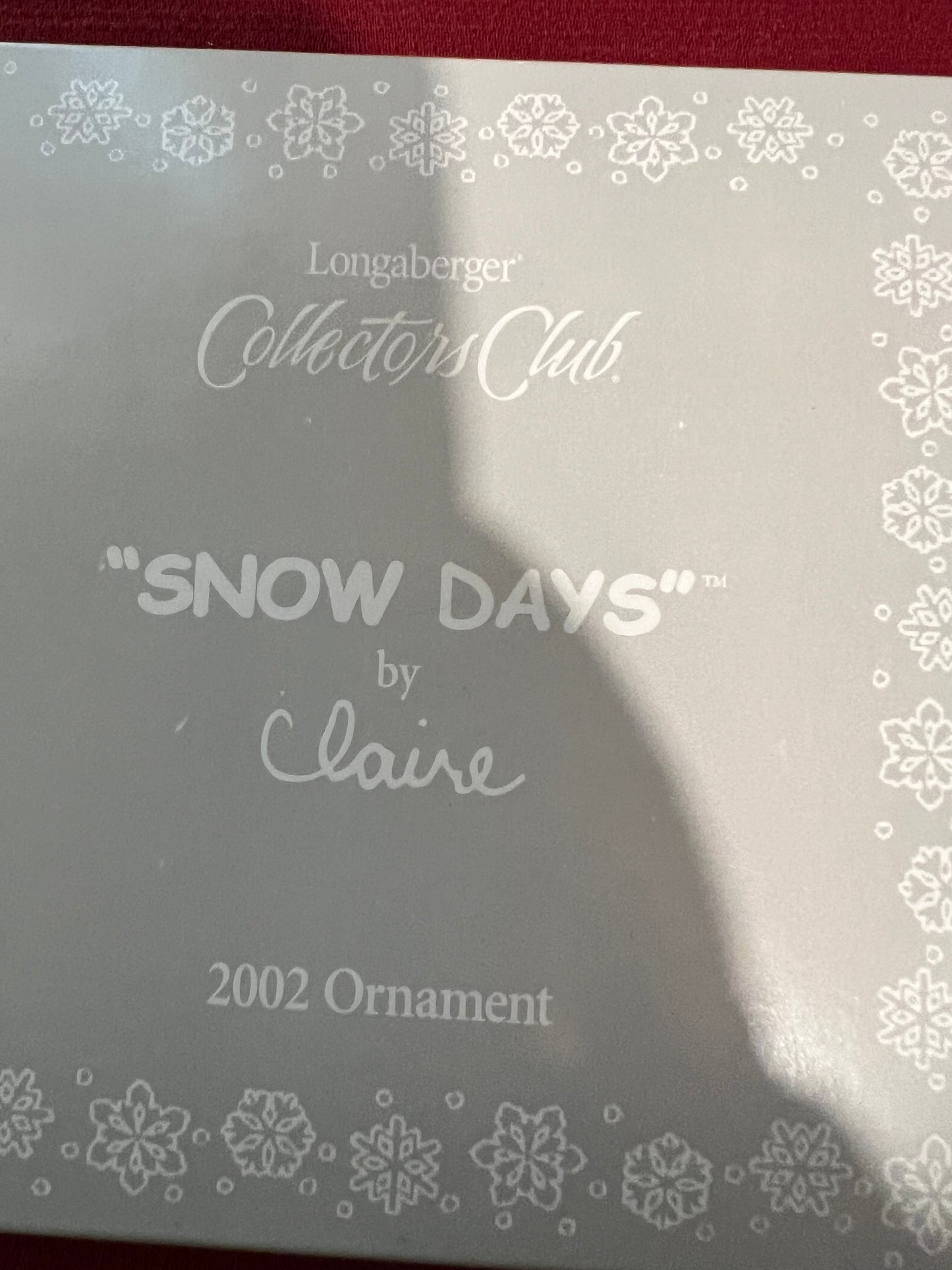 Longaberger snow days ornament Claire