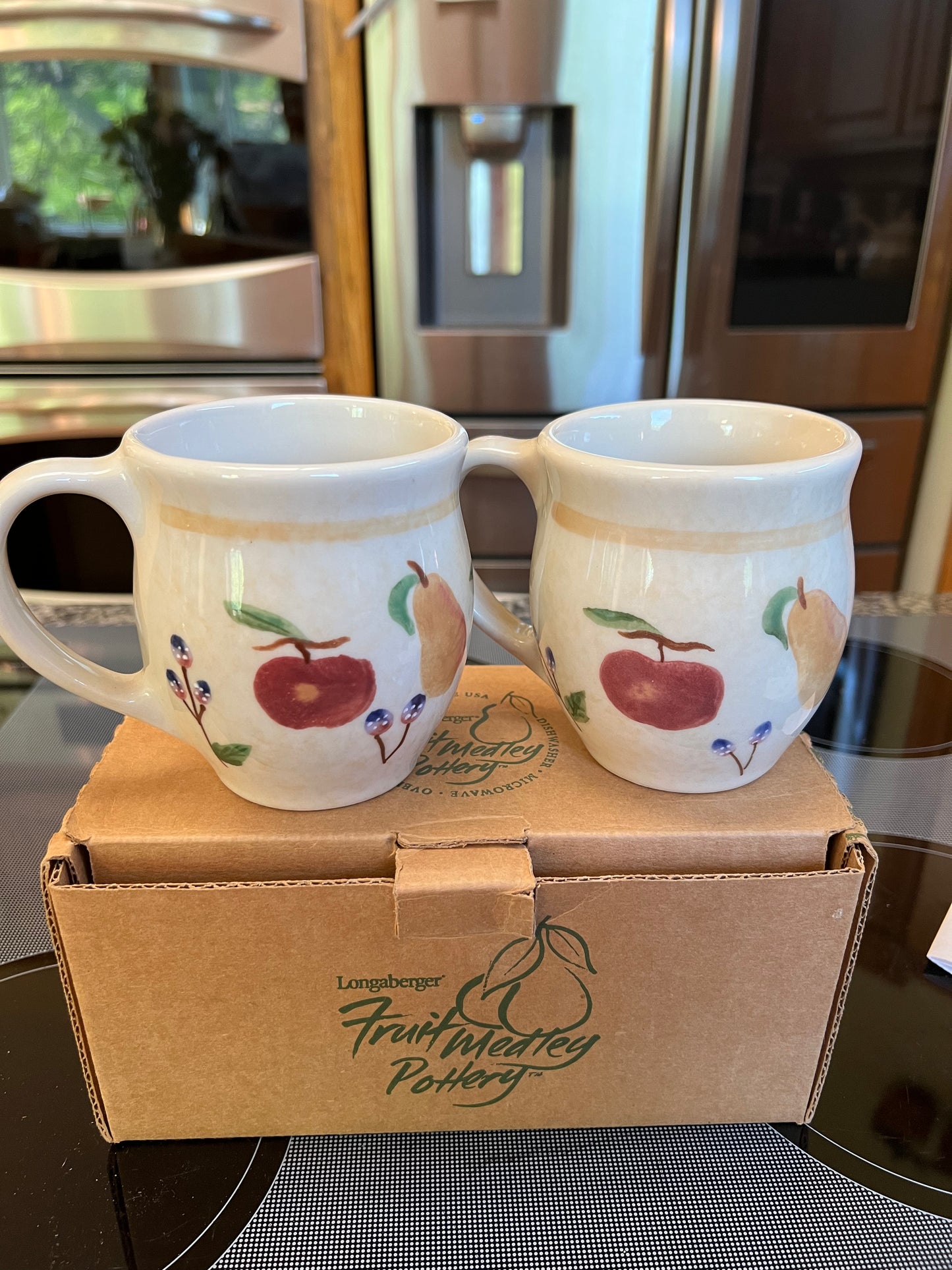 Longaberger set of fruit medley mugs