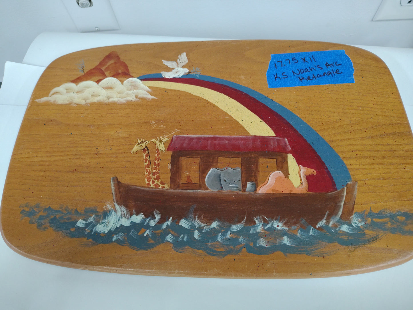K S Lanam Noah Ark lid 17.75x11"