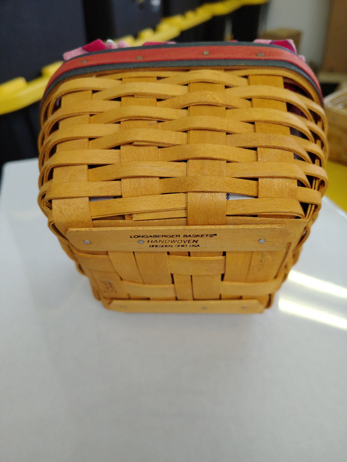 Longaberger Strawberry basket with liner and protector