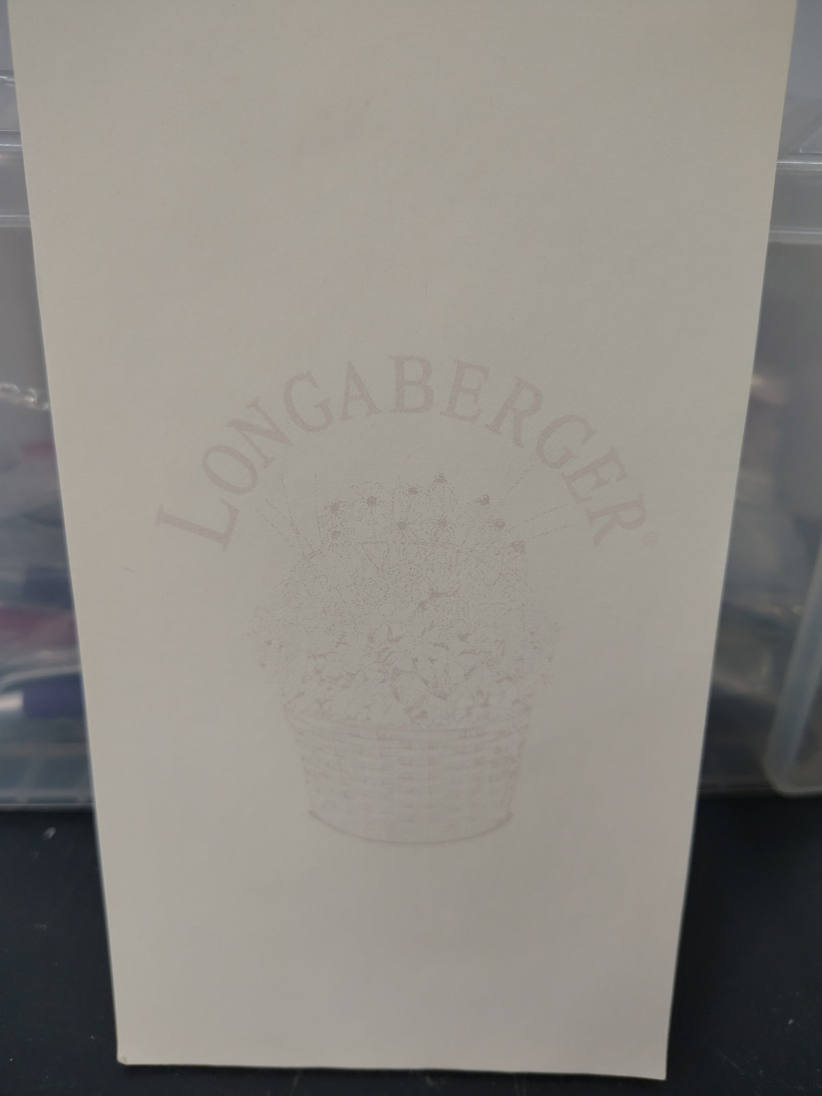 Longaberger ivory basket notepad