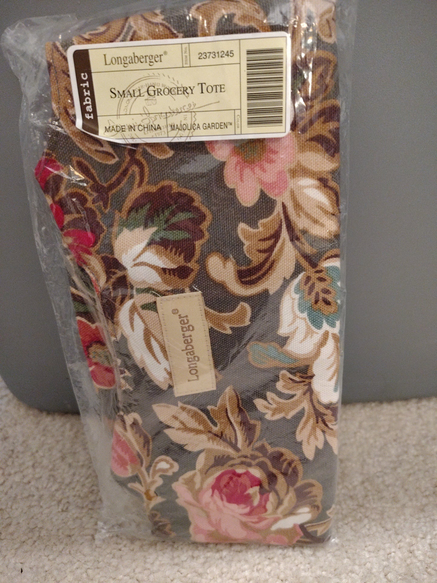 Longaberger majolica garden grocery tote