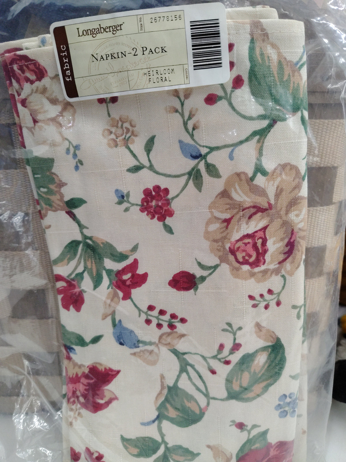 Longaberger Napkin set in Heirloom floral