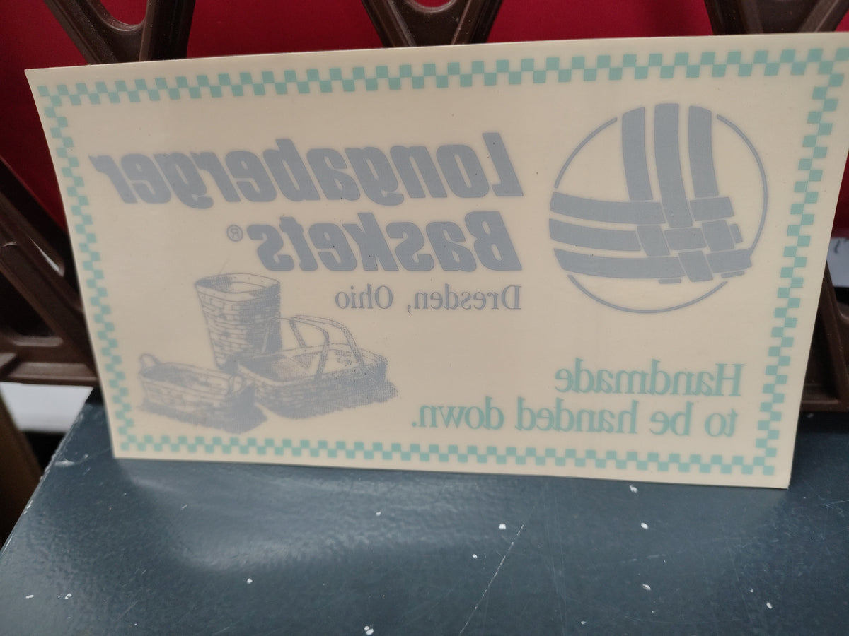 Longaberger Handmade Basket window decal