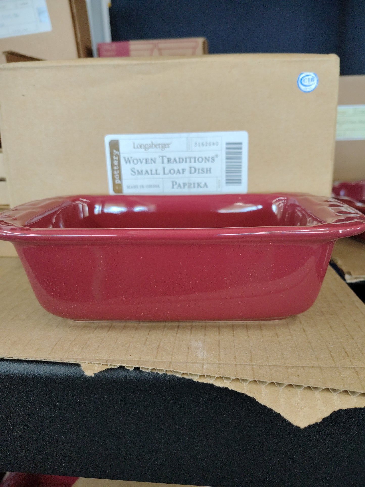 Longaberger woven traditions small loaf dish in paprika