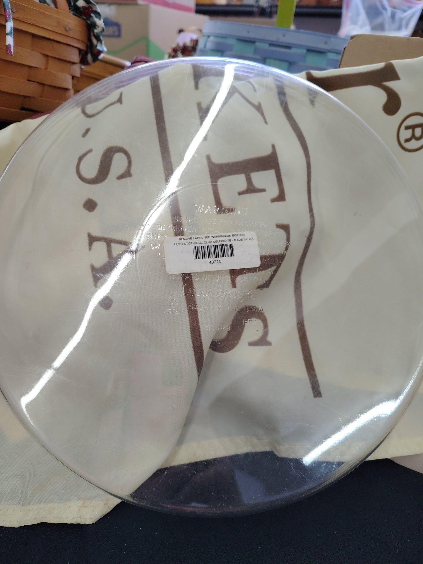 #40723 Longaberger 12” round tray protector