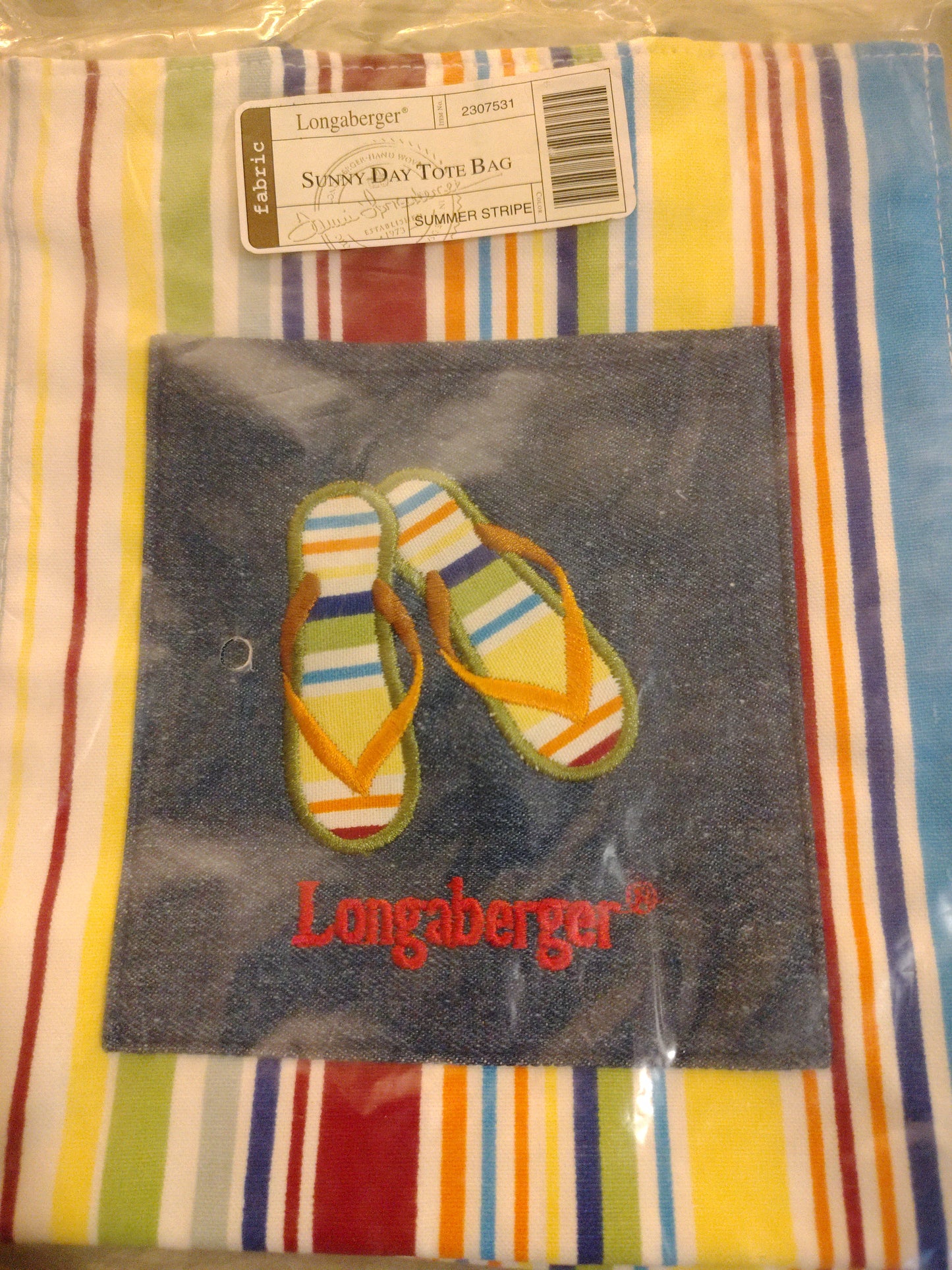 Longaberger Sunny Day Tote Bag in Summer Stripe