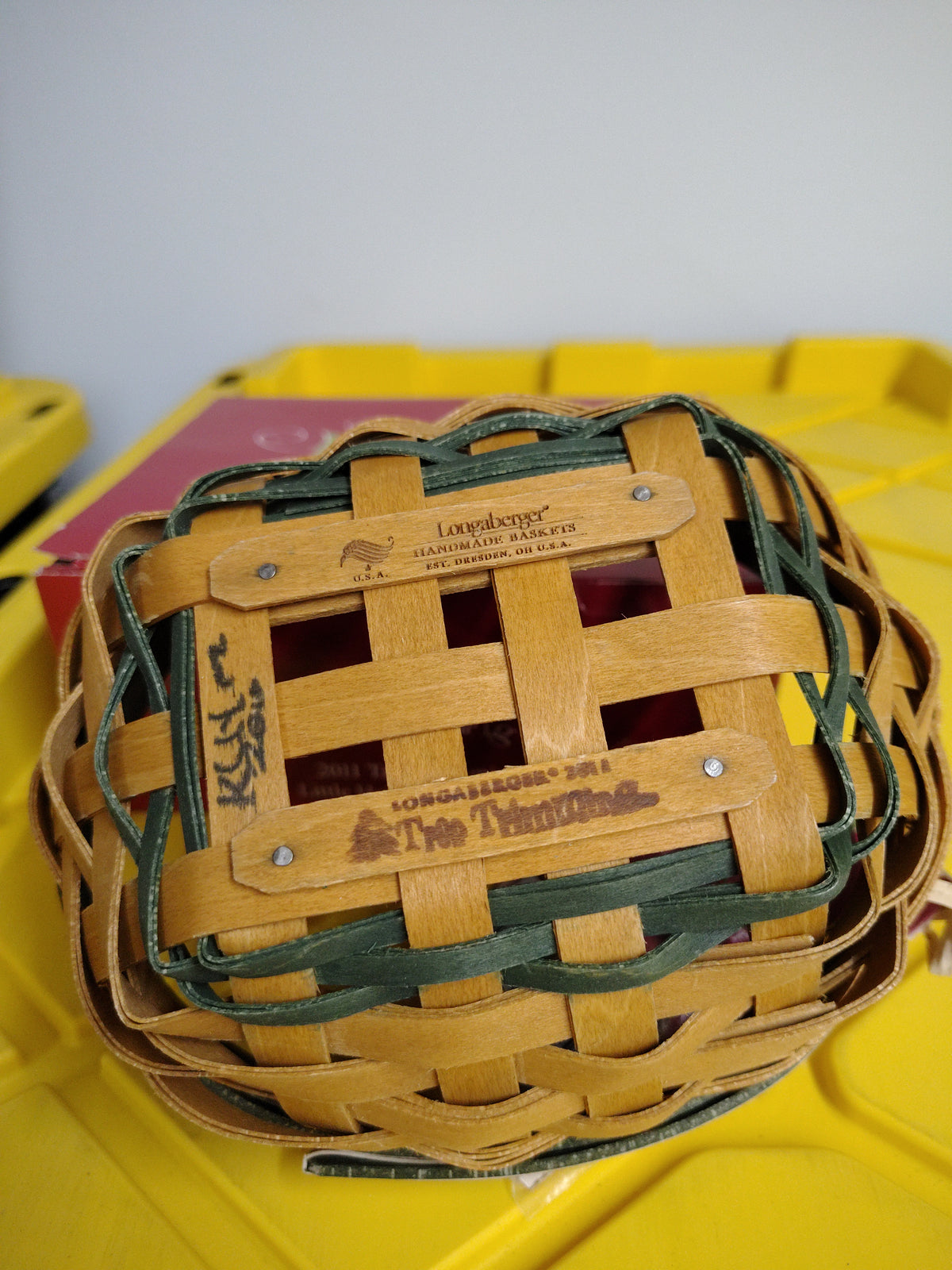Longaberger Holly Berry basket with Tie on