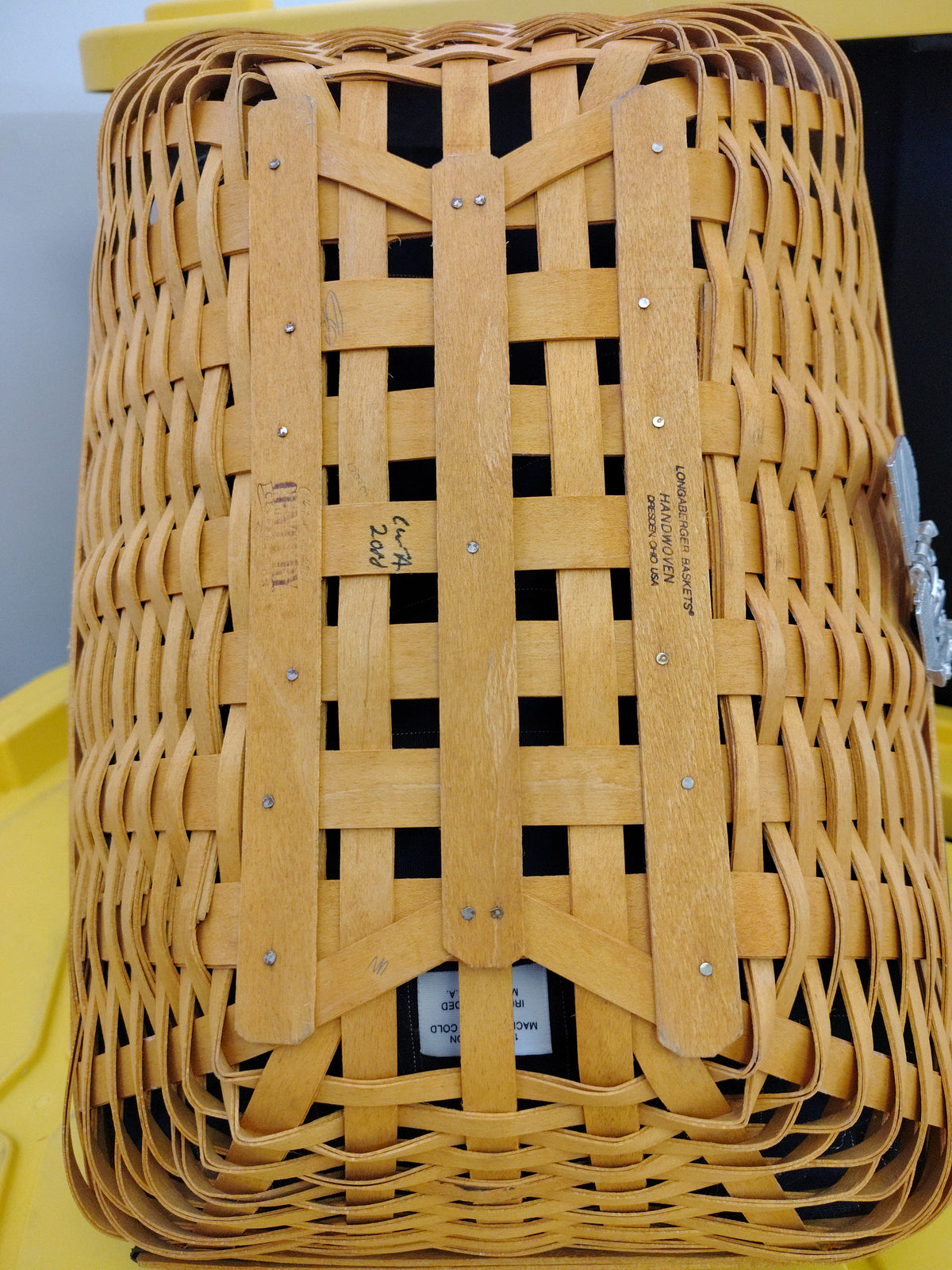 Longaberger Spring Meadows basket with liner, protector and tie on