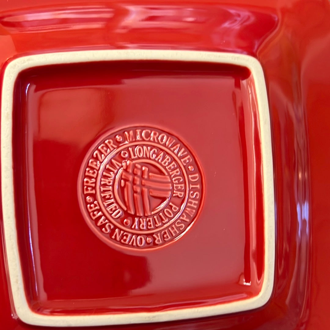 Longaberger tomato soft square bread and butter plate