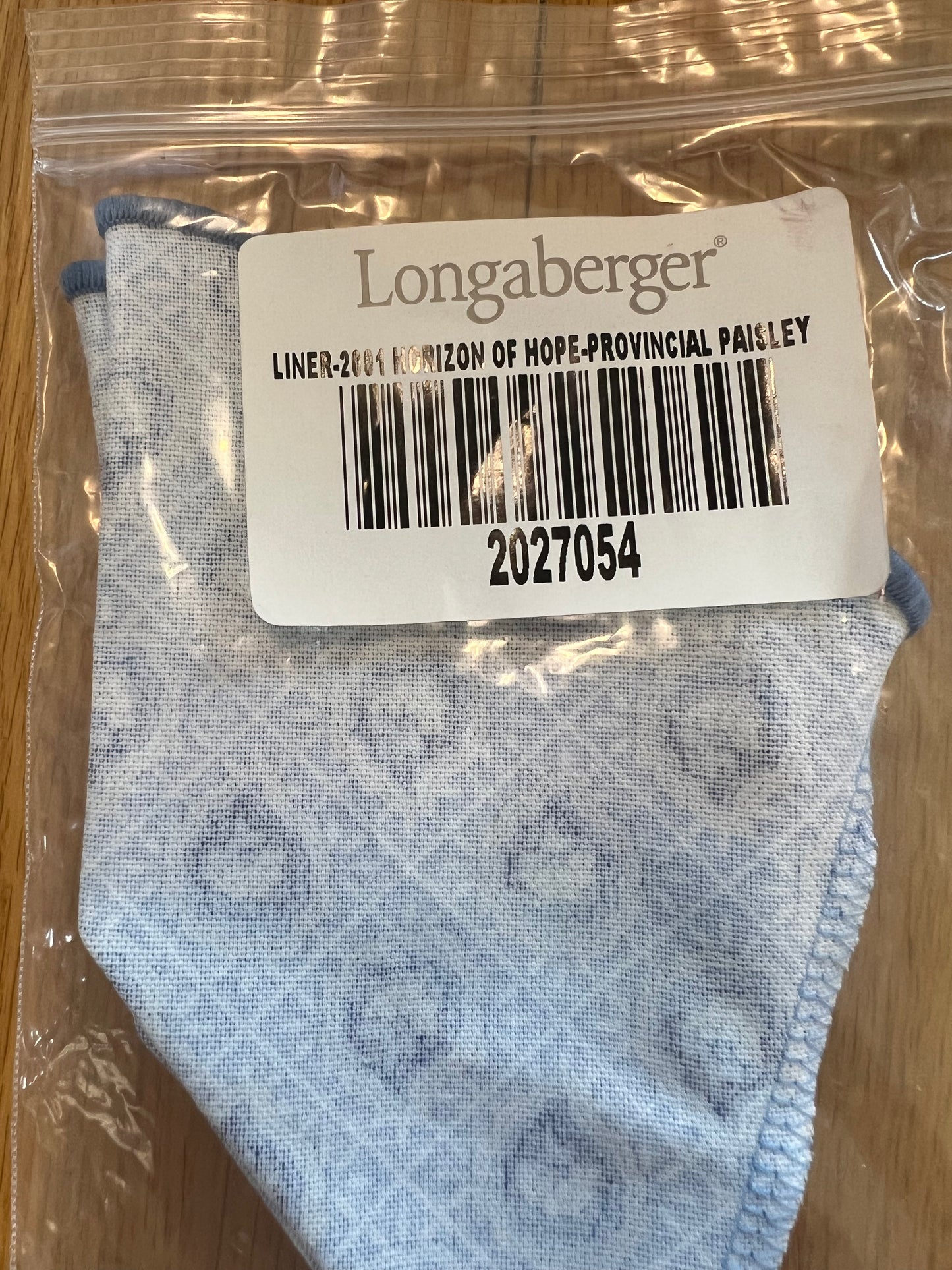 Longaberger 2001 Horizon of hope liner in provincial paisley
