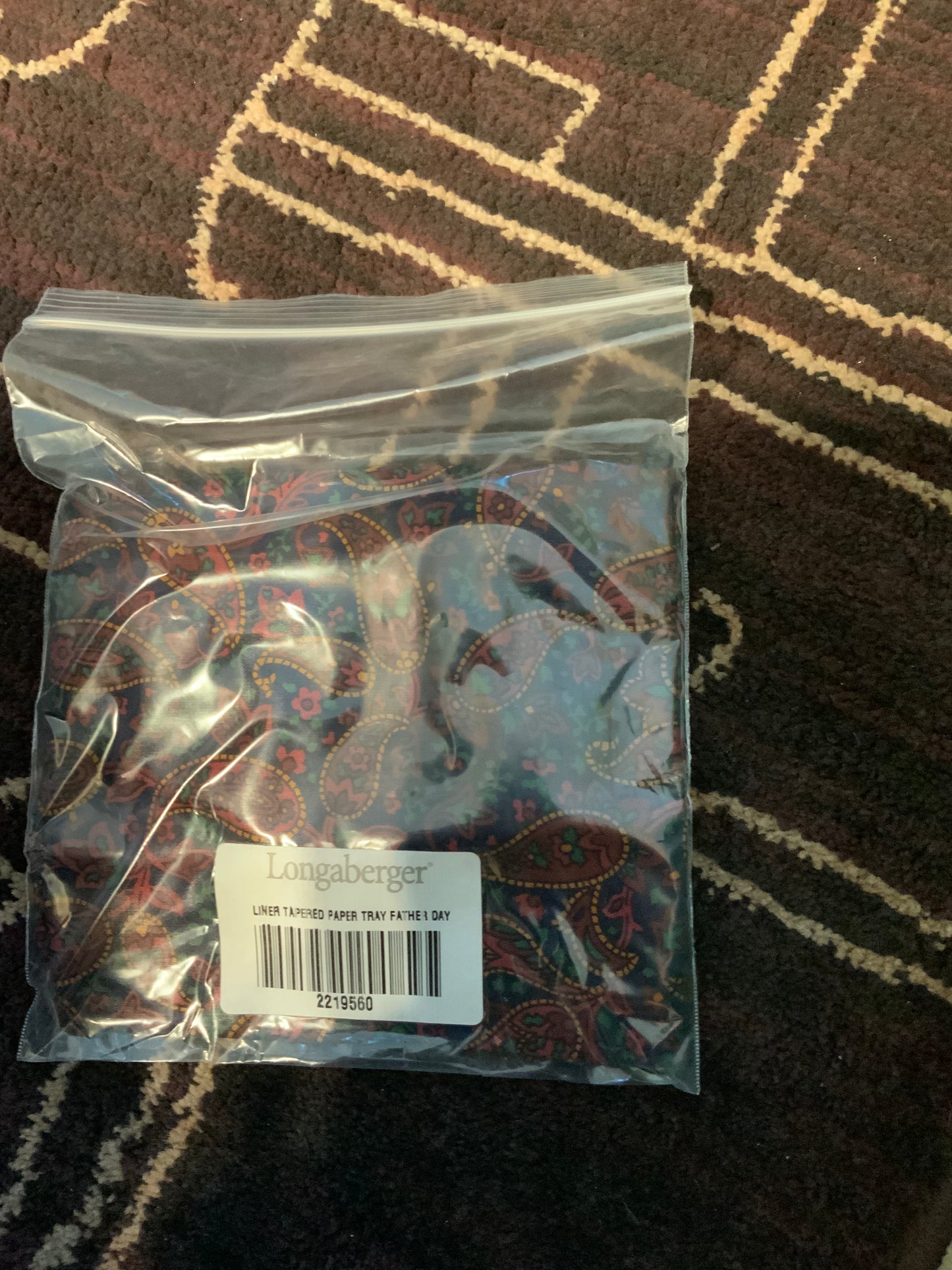 Longaberger tapered paper tray liner in Father’s Day