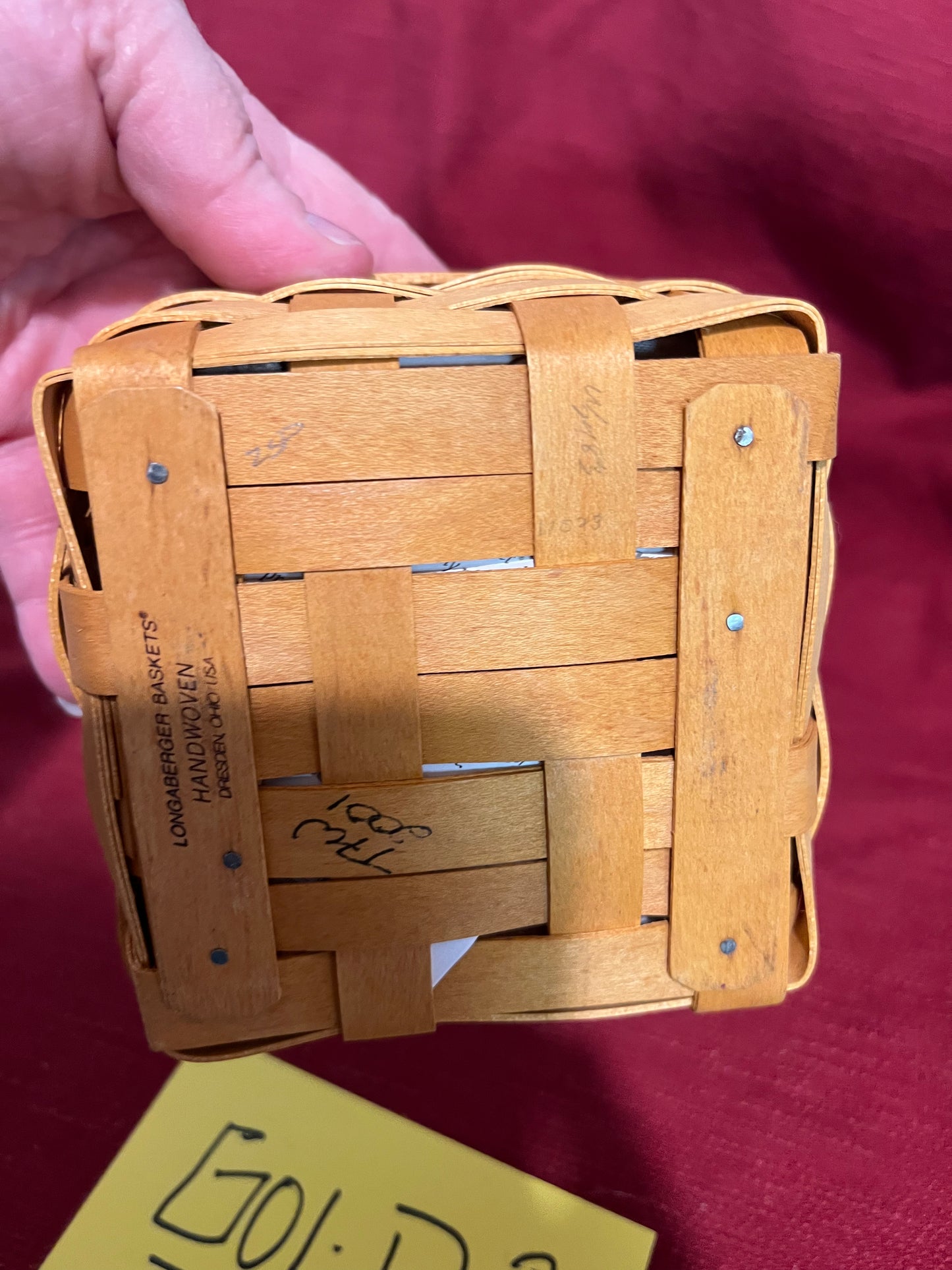 Longaberger tarragon basket with liner & protector