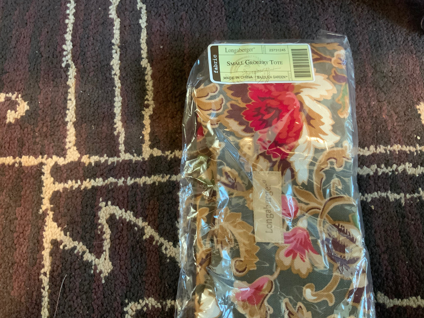 Longaberger Small grocery tote in majolica