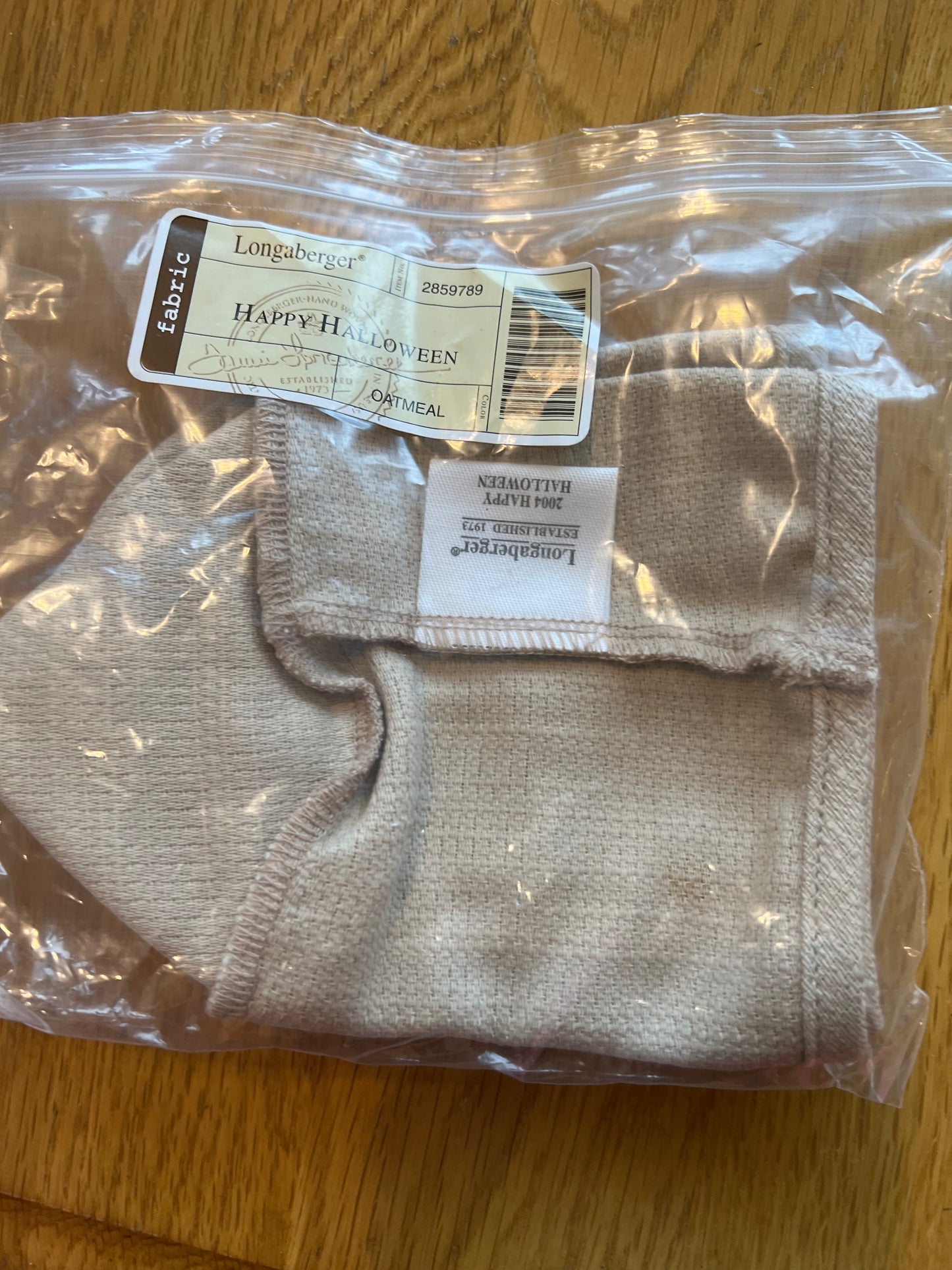 Longaberger Happy Halloween liner in oatmeal