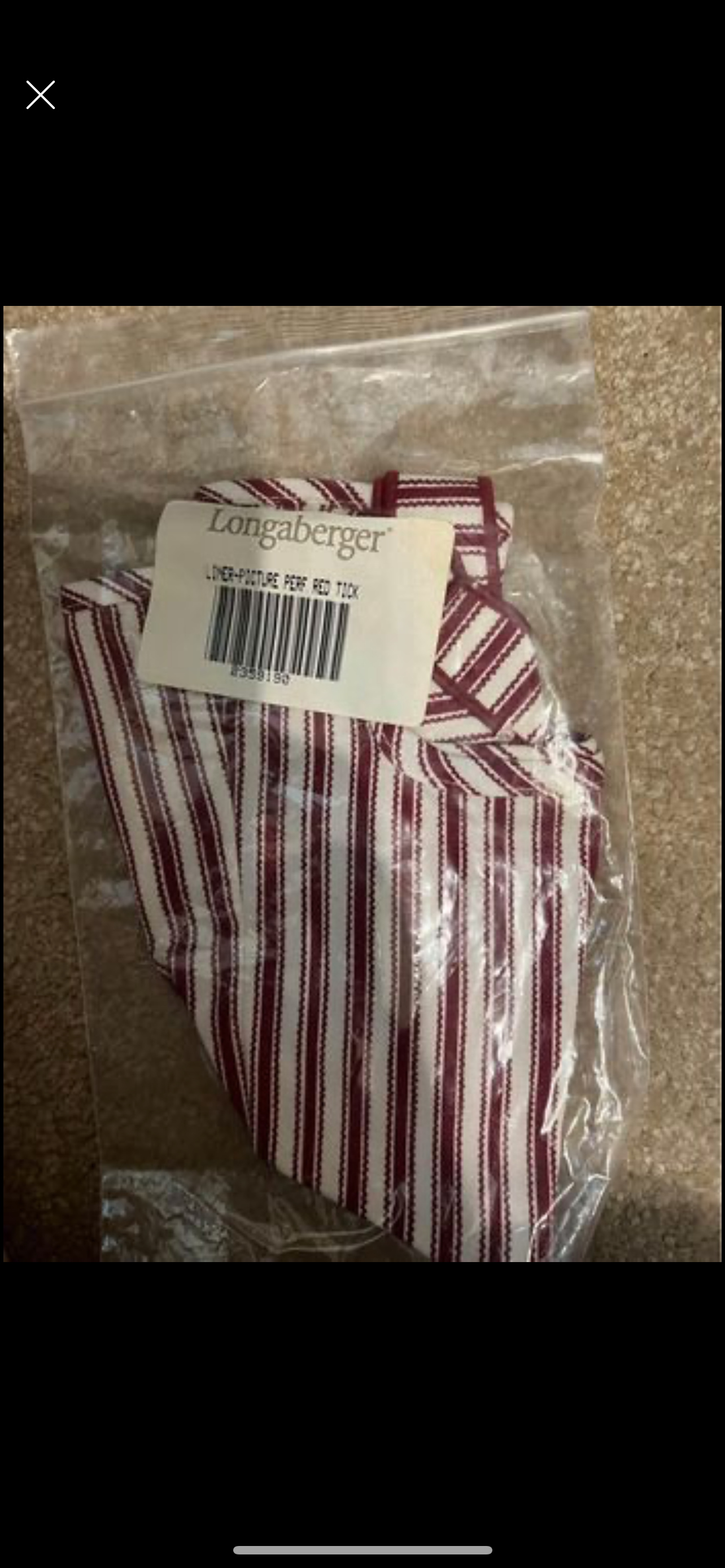 Longaberger picture perfect liner in red ticking