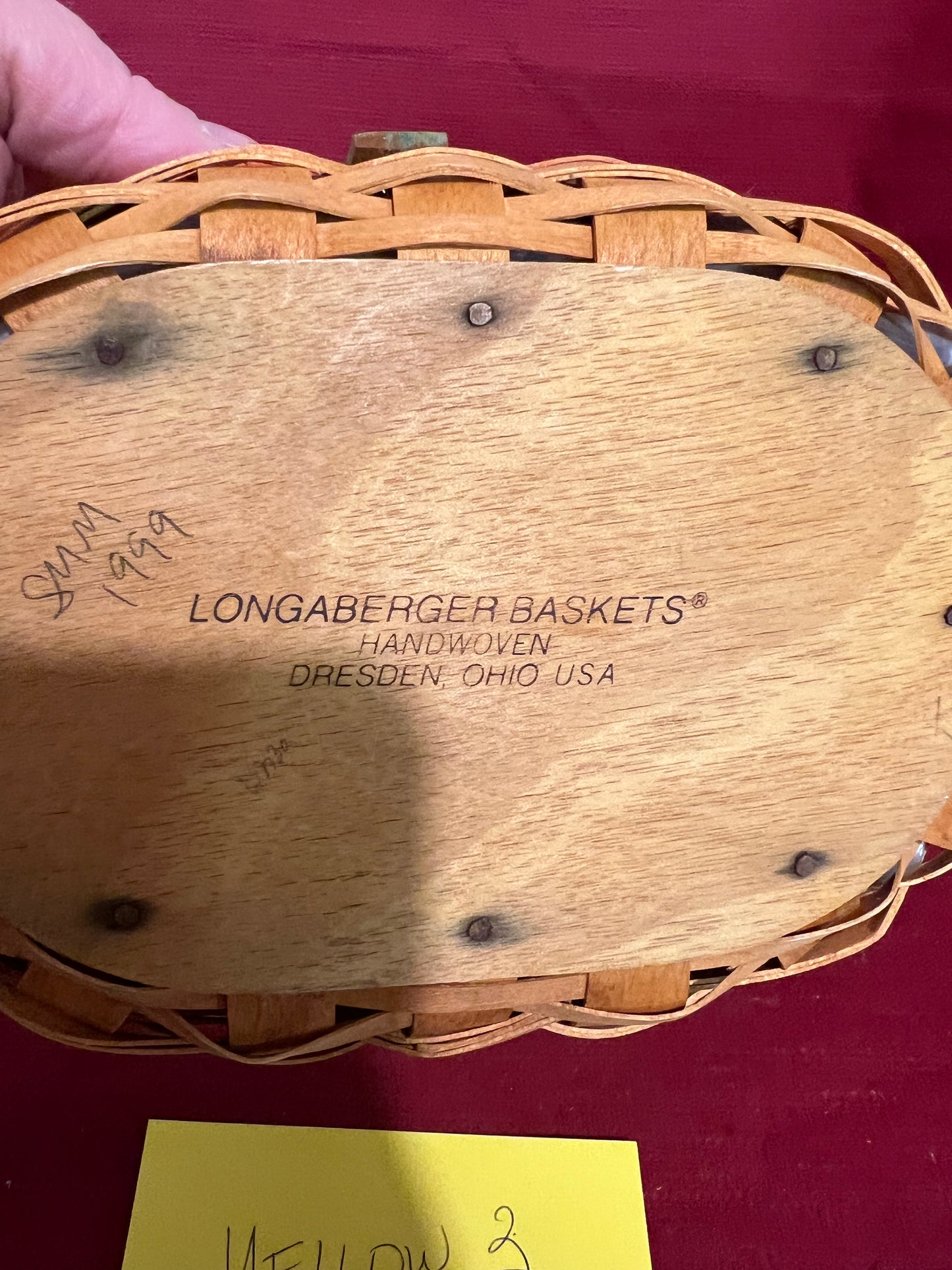 Longaberger Mother’s Day tea for two basket with liner & protector